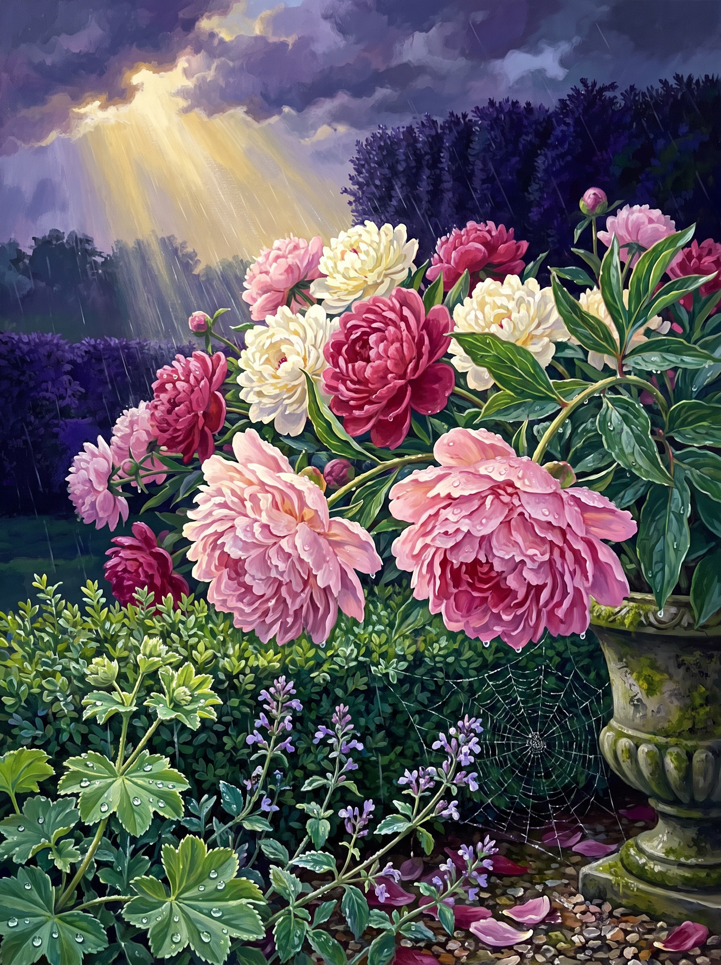 Peonies Hold The Rain