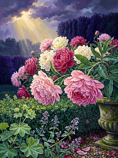 Peonies Hold The Rain