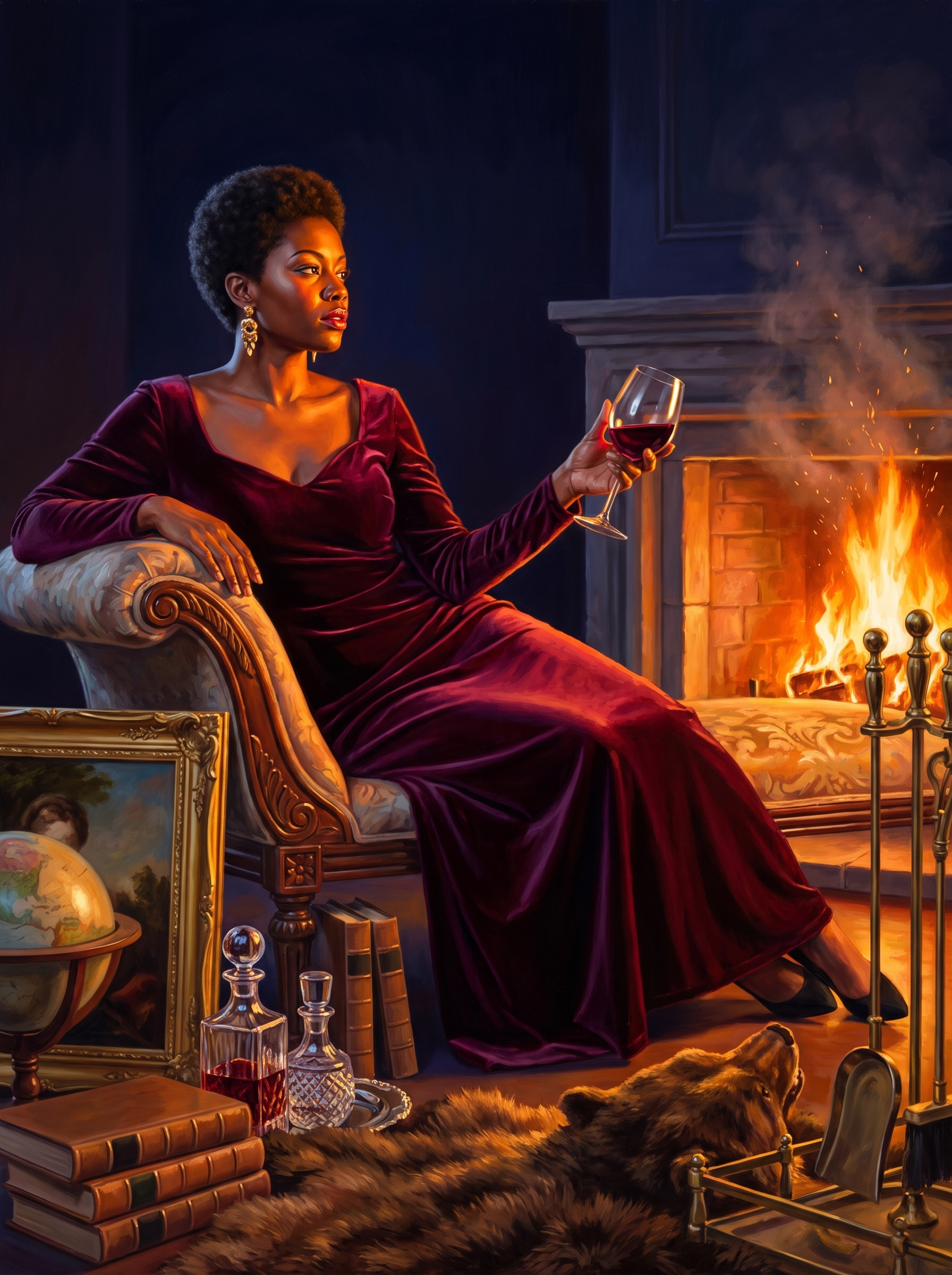 Firelight Suits The Velvet Gown