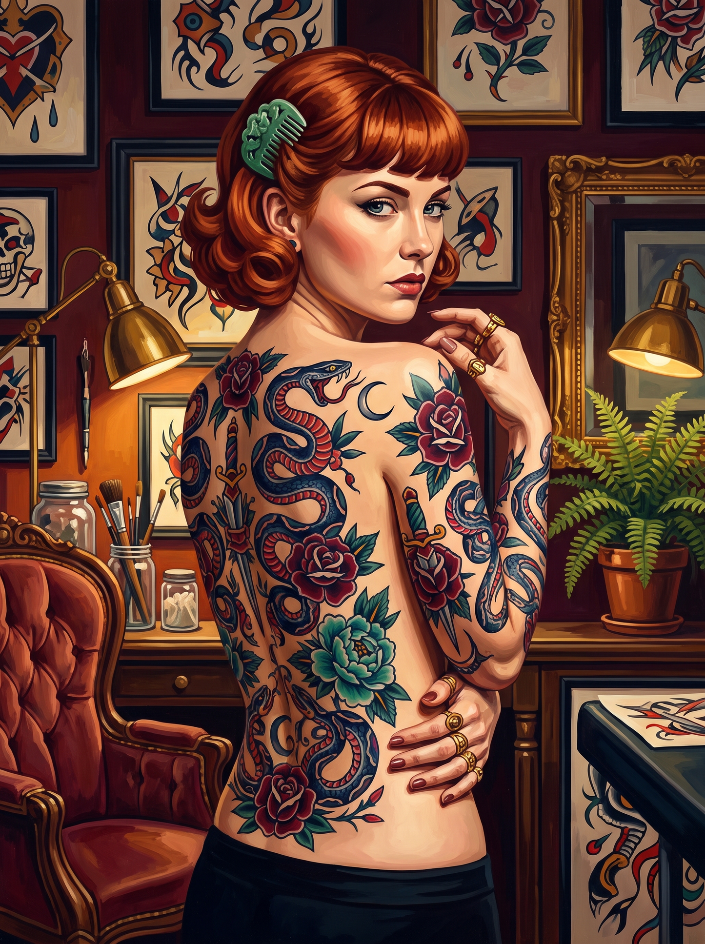 Her Full Sleeve Is Finished