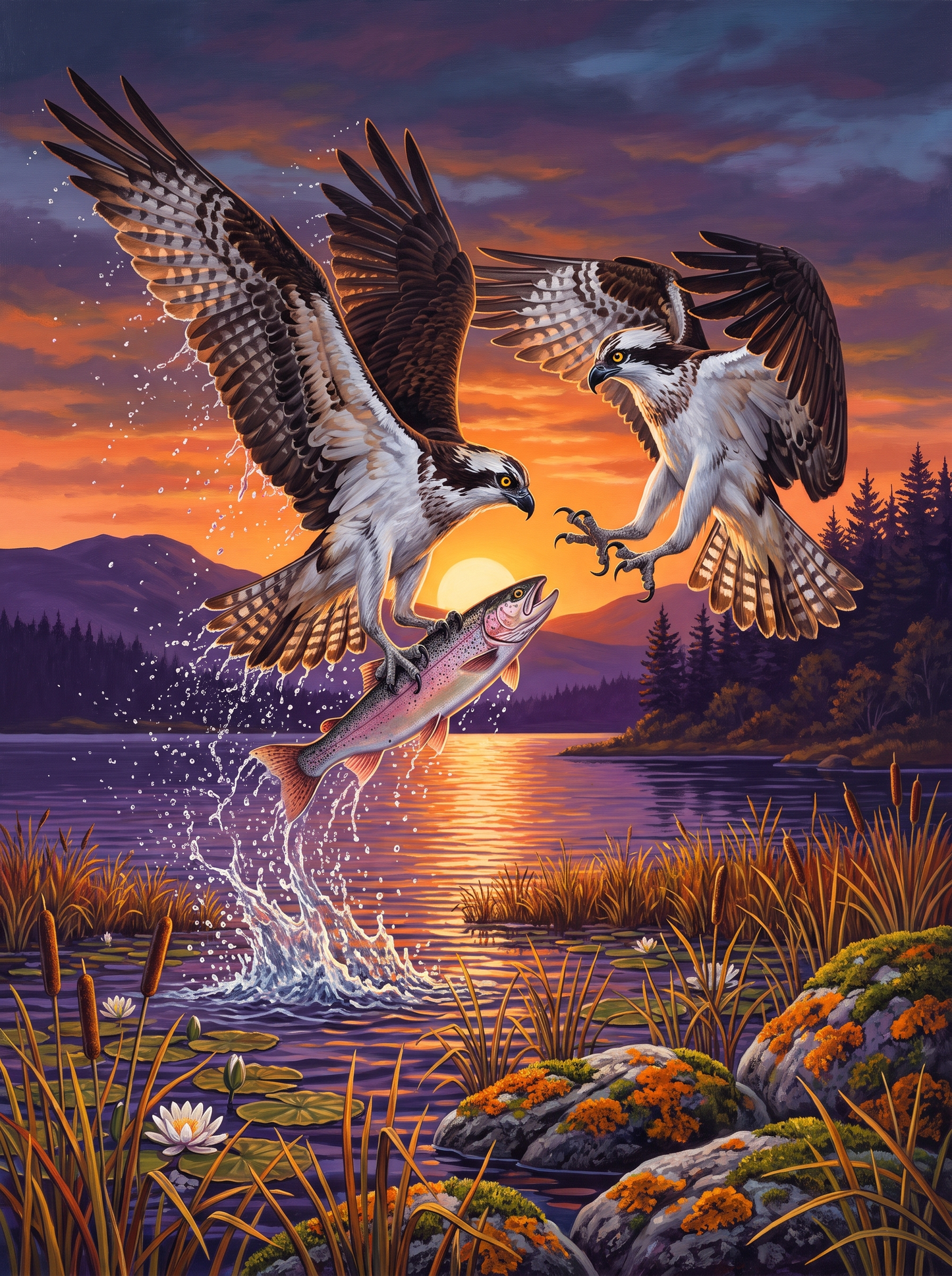 Two Ospreys Want One Trout
