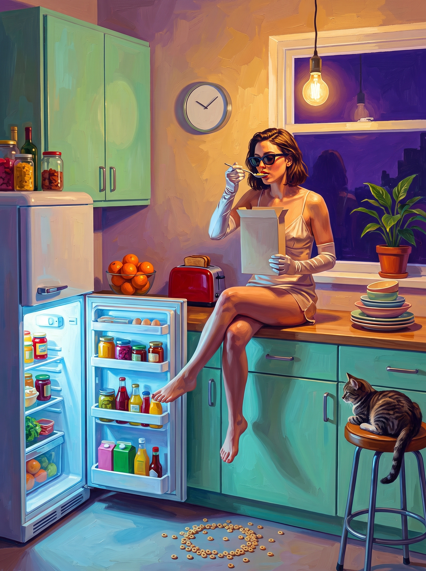 Cereal By Fridge Light