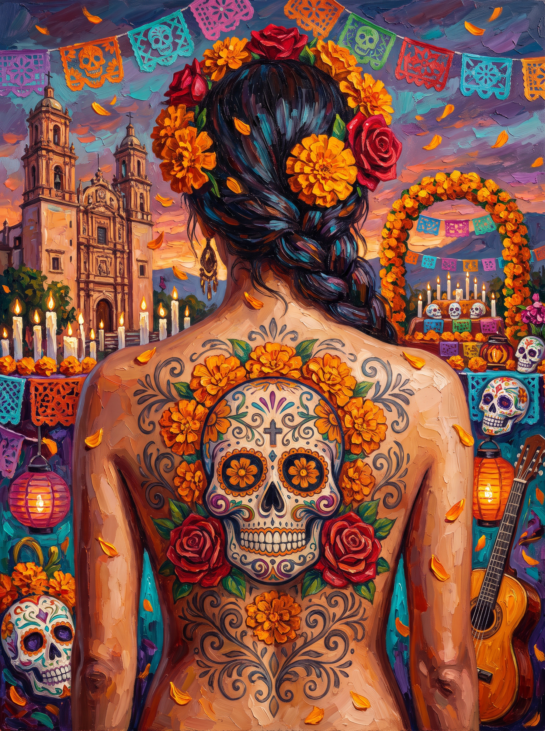 The Marigold Skull Of Mexico