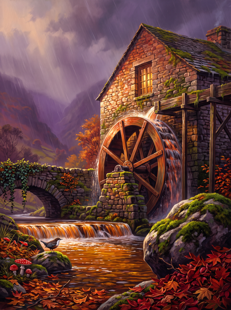 Watermill In Full Spate