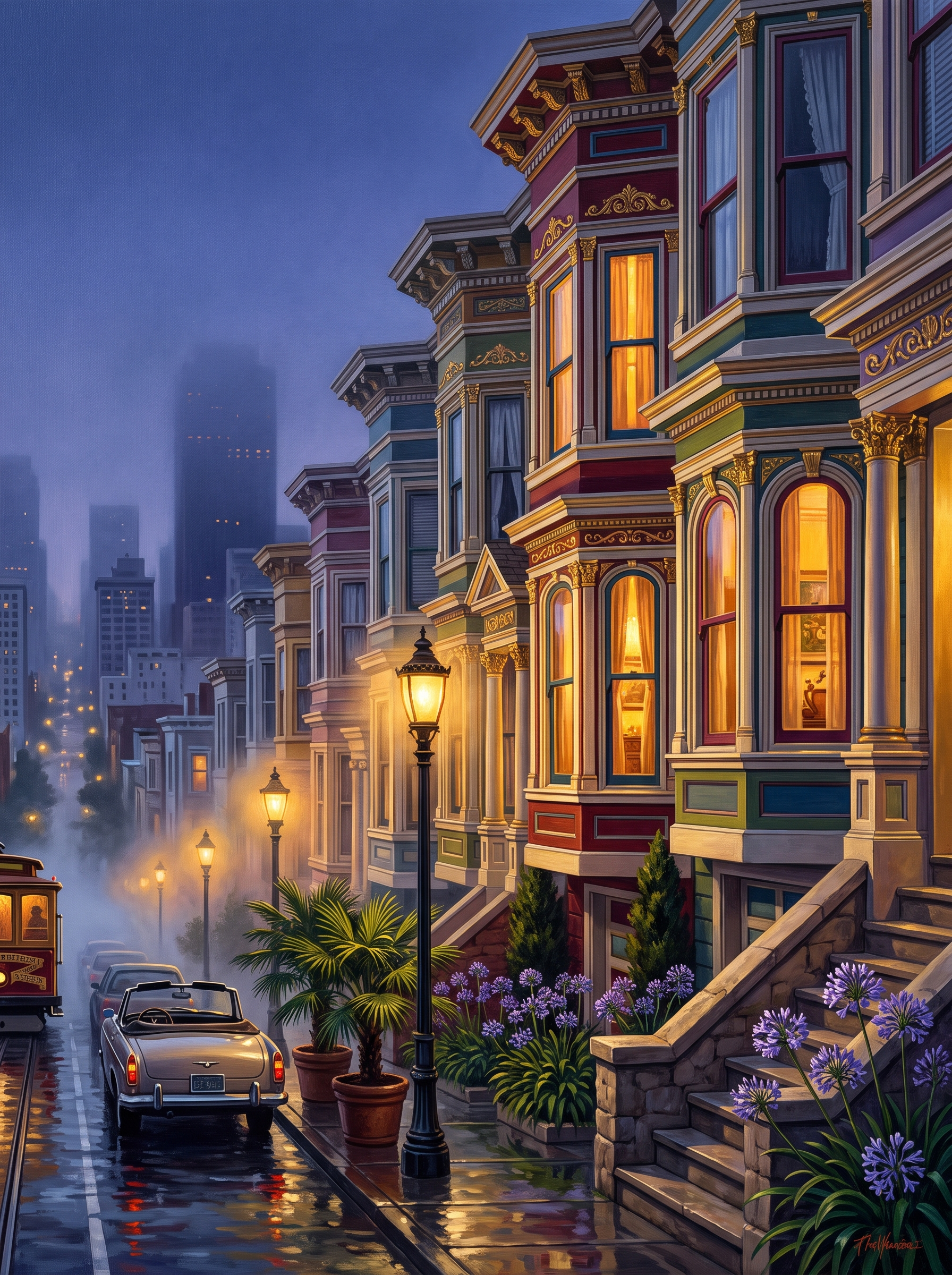 Painted Ladies In San Francisco Fog