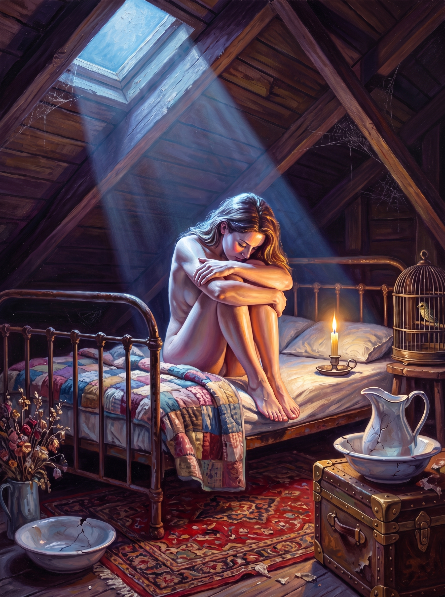 Borrowed Light On The Iron Bed