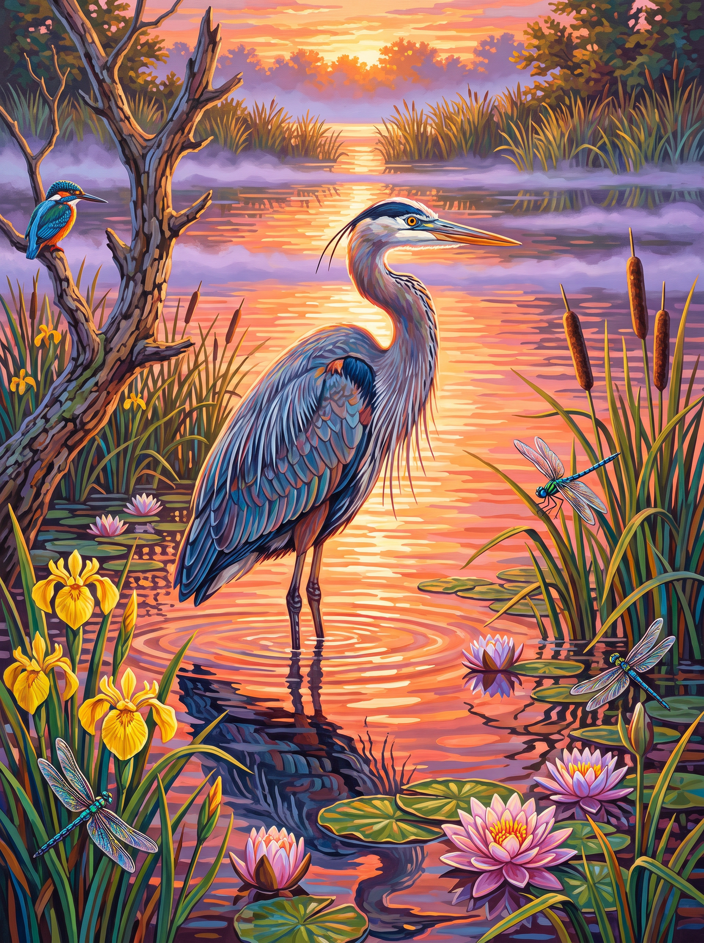 Great Blue Heron Waits It Out