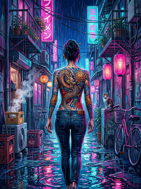 Dragon Ink Down The Neon Alley