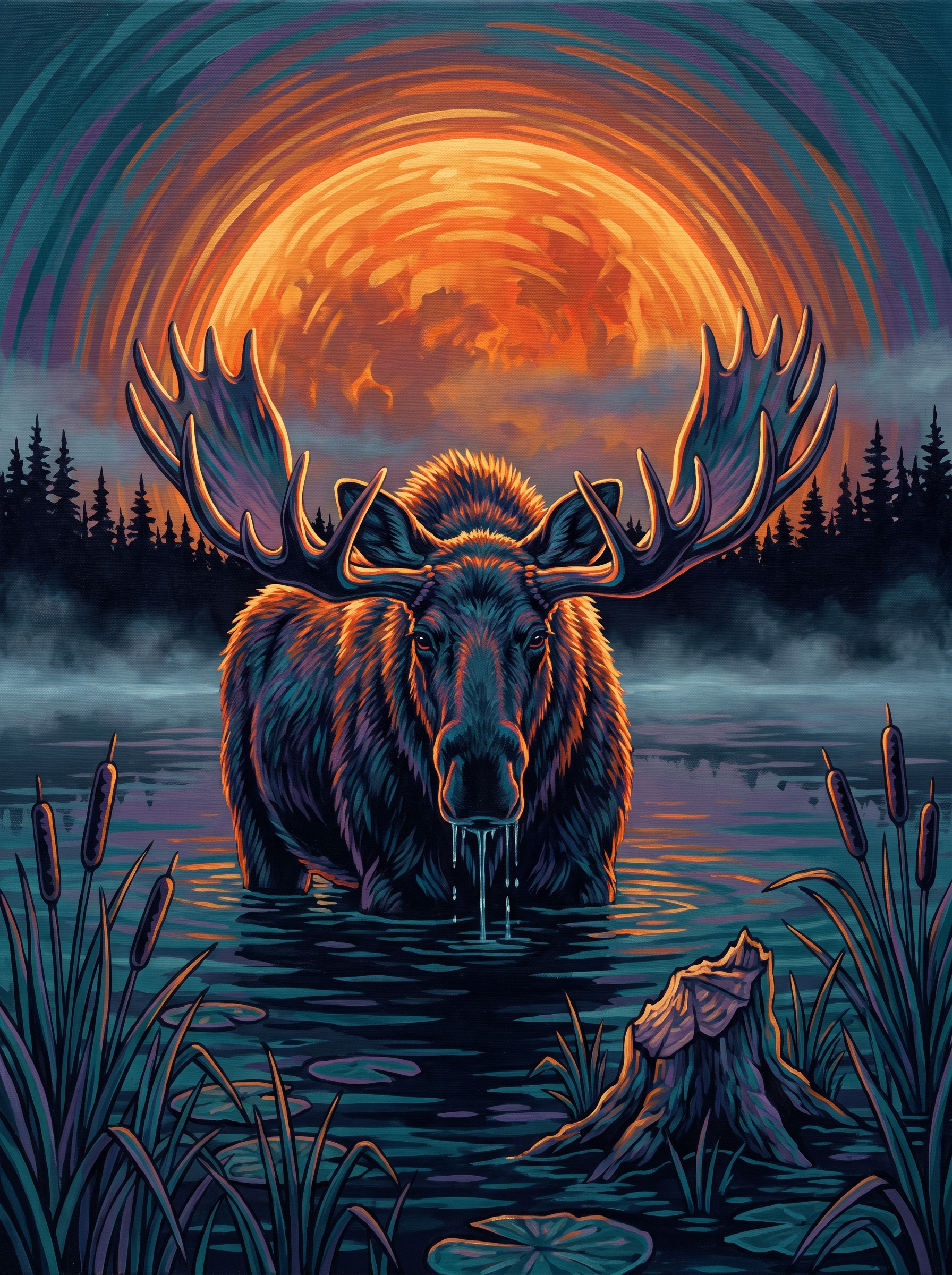 Moose Blocks The Sunrise