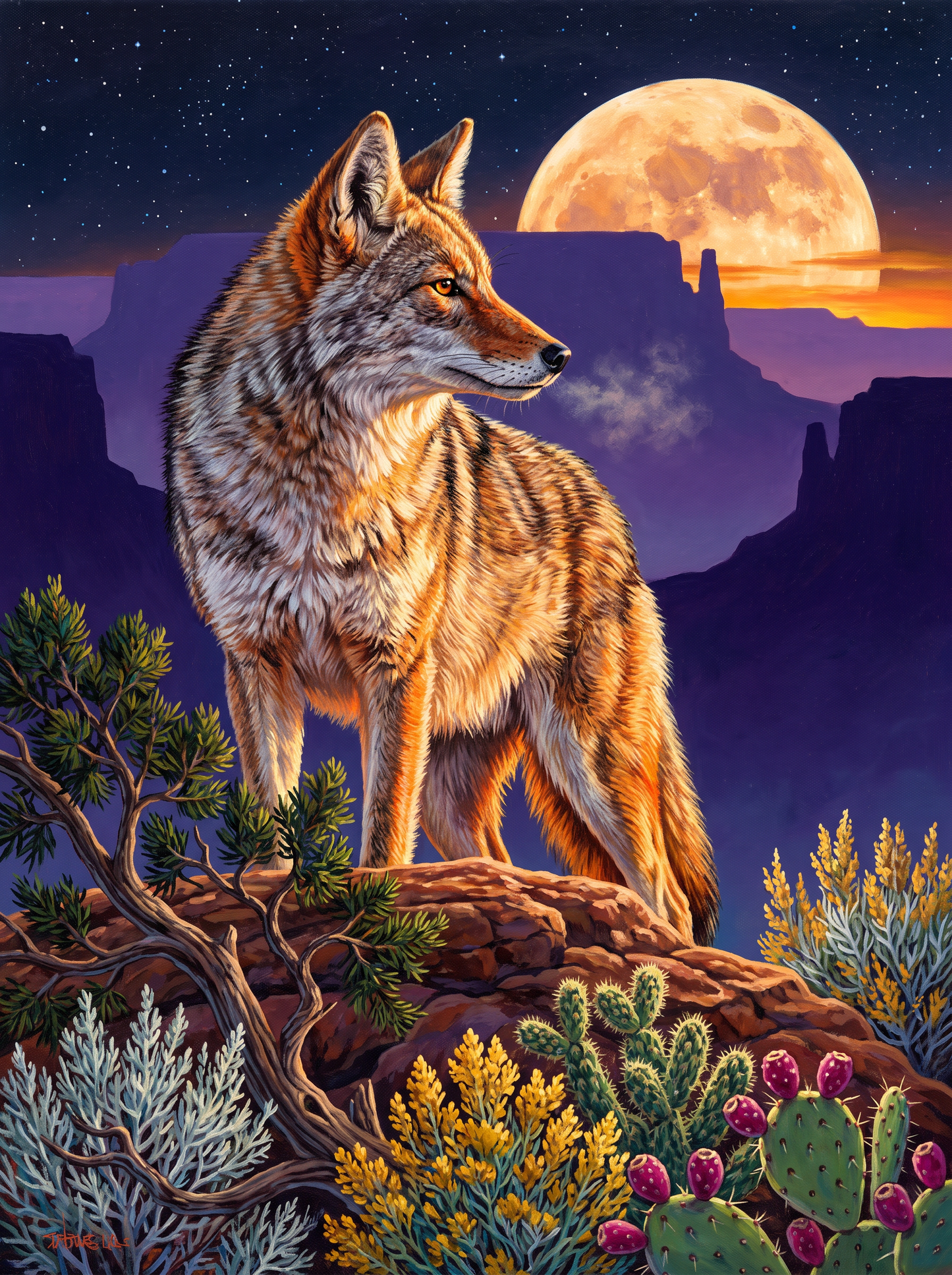 Coyote Owns The Mesa Moonrise
