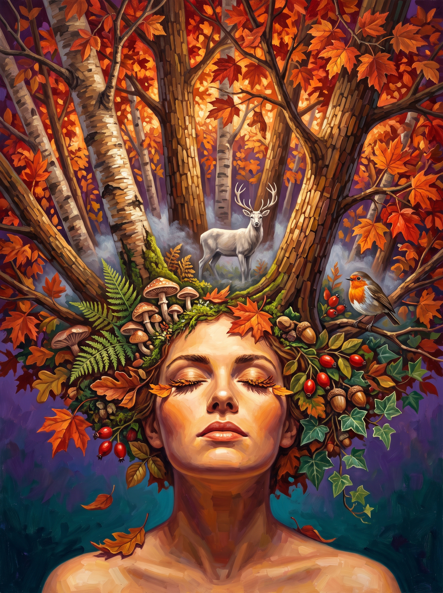 White Stag In Her Hair