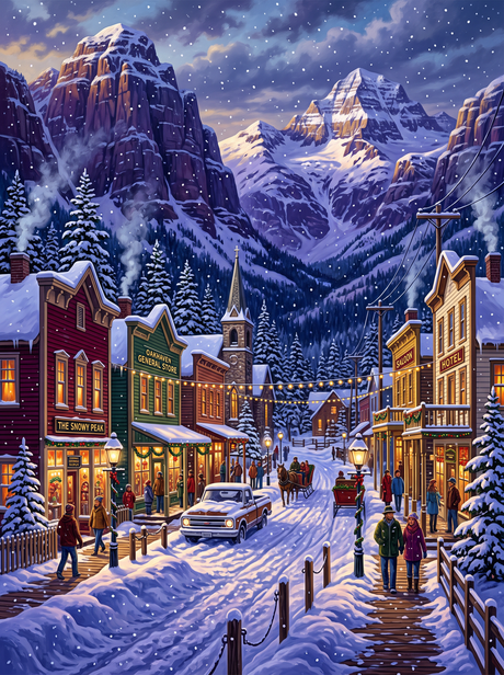 Colorado Mountain Town Snow