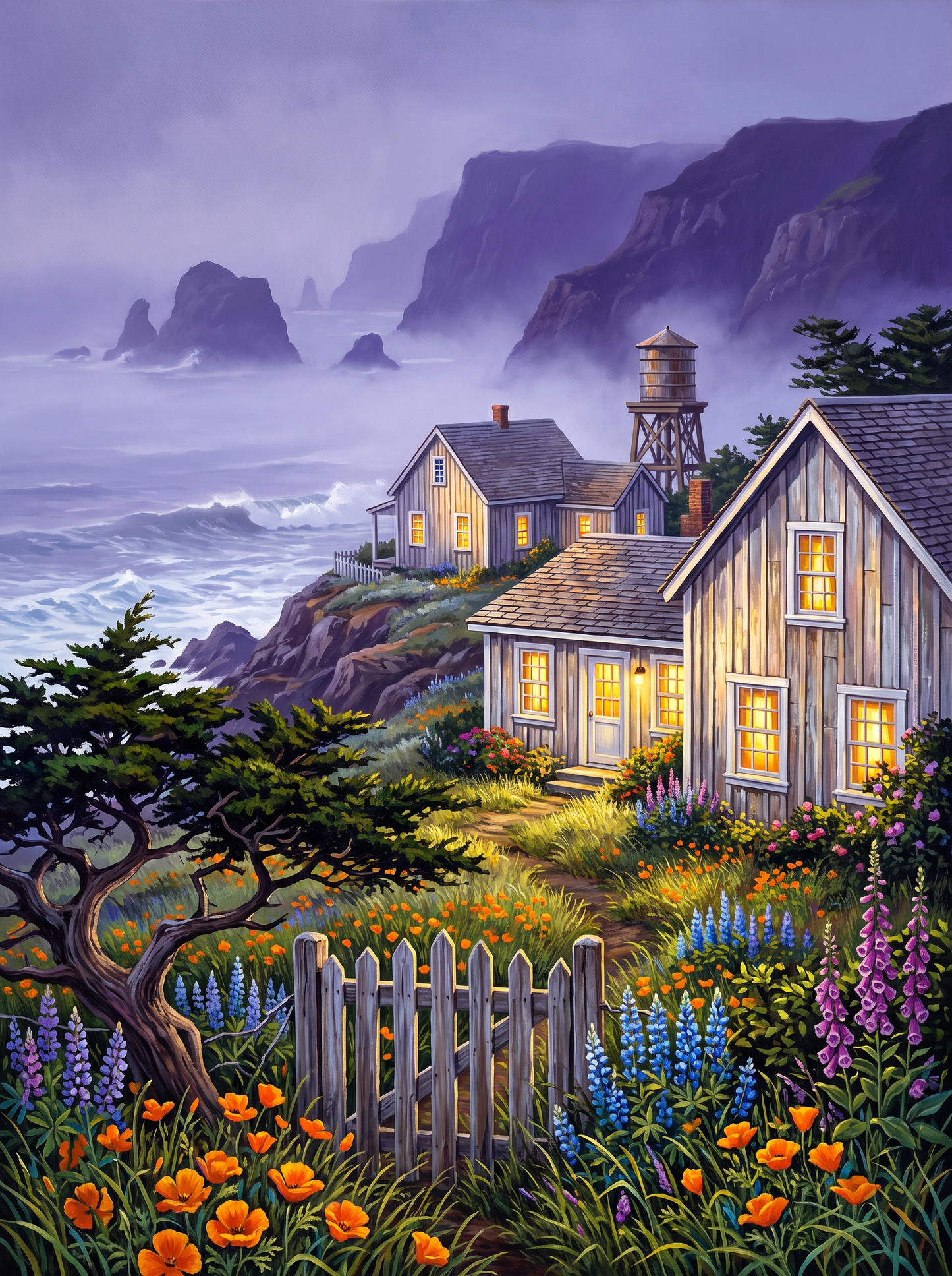 California Bluff Cottages In Fog