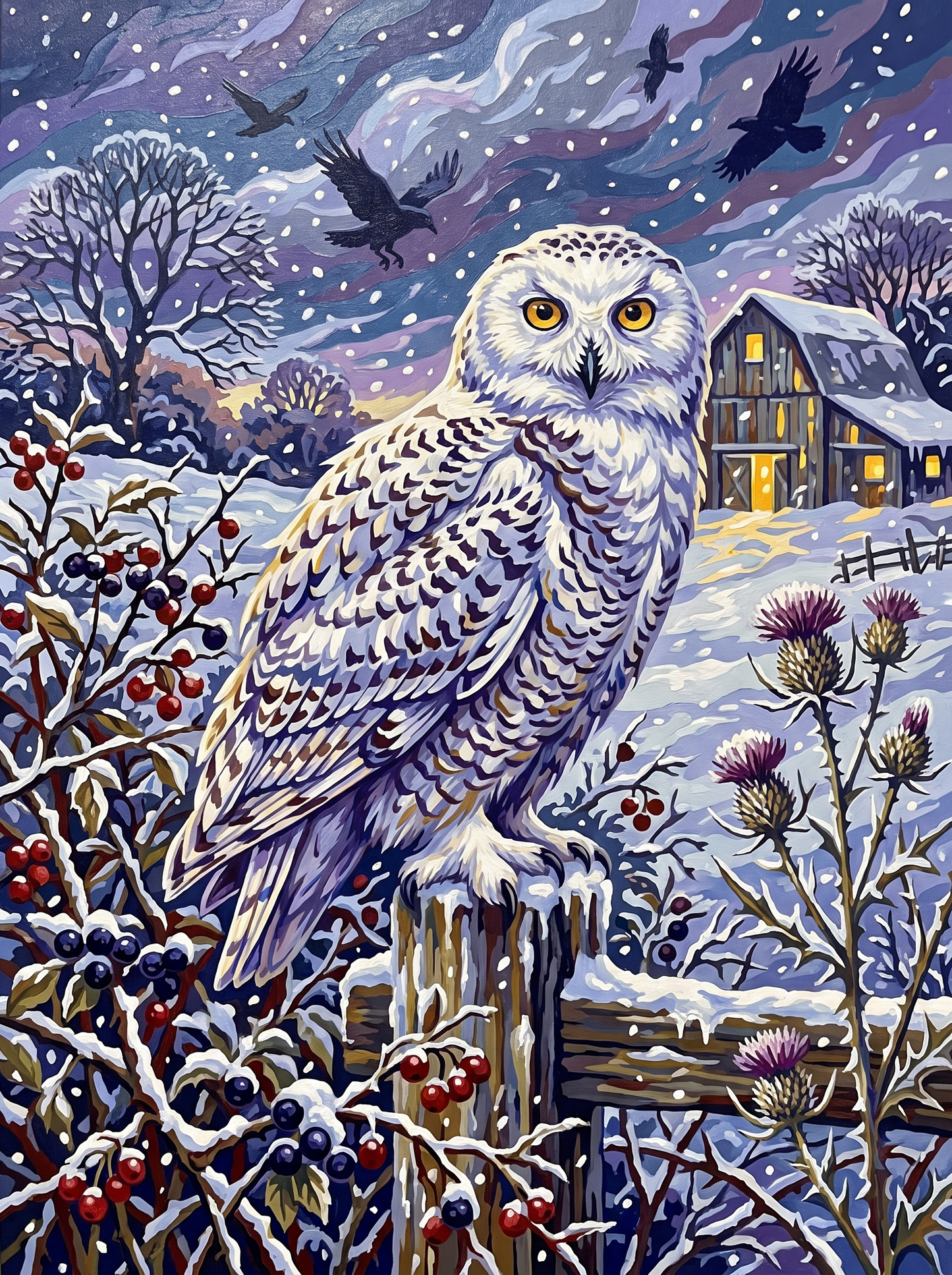 Snowy Owl Staring Contest