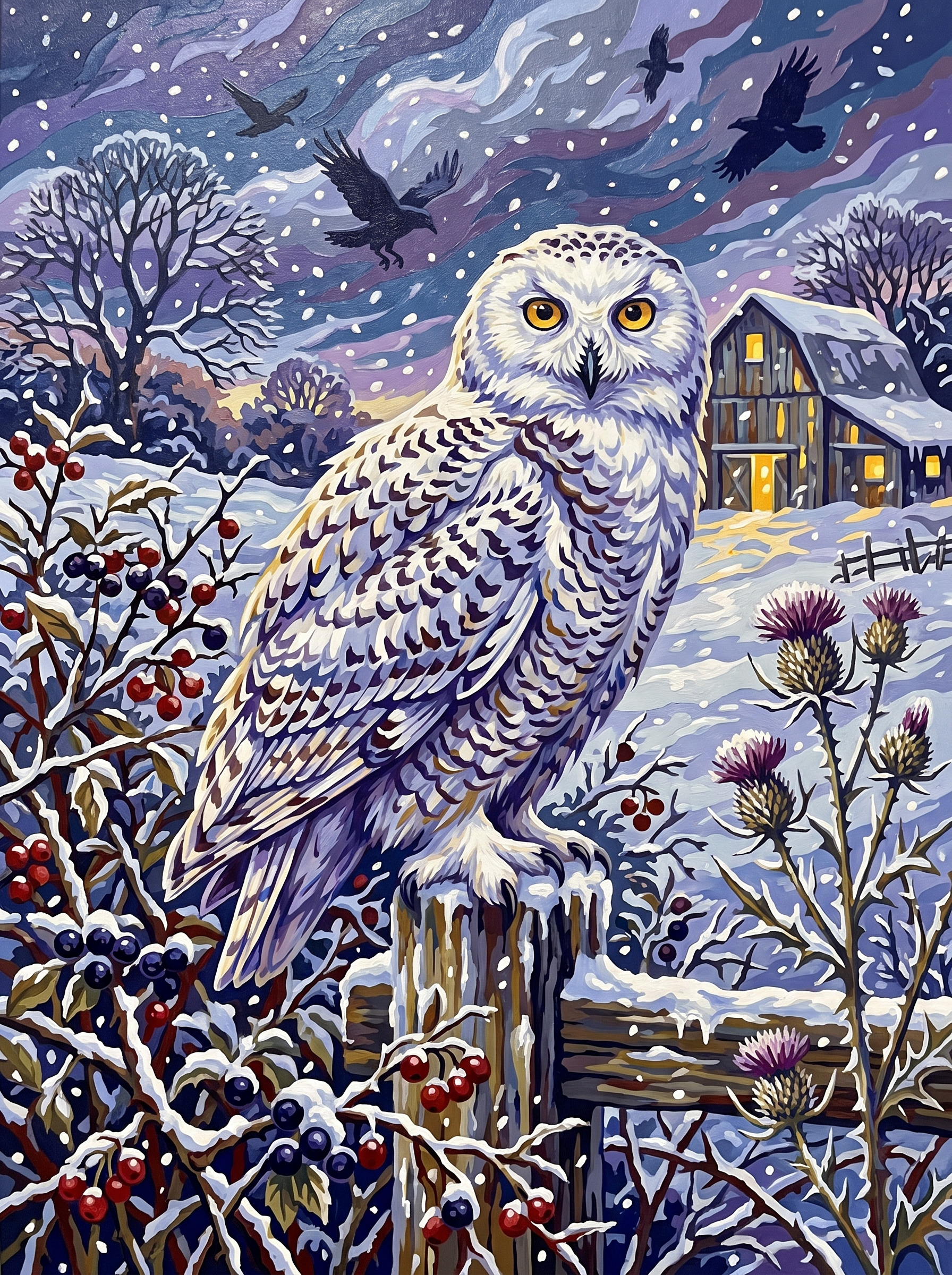 Snowy Owl Staring Contest