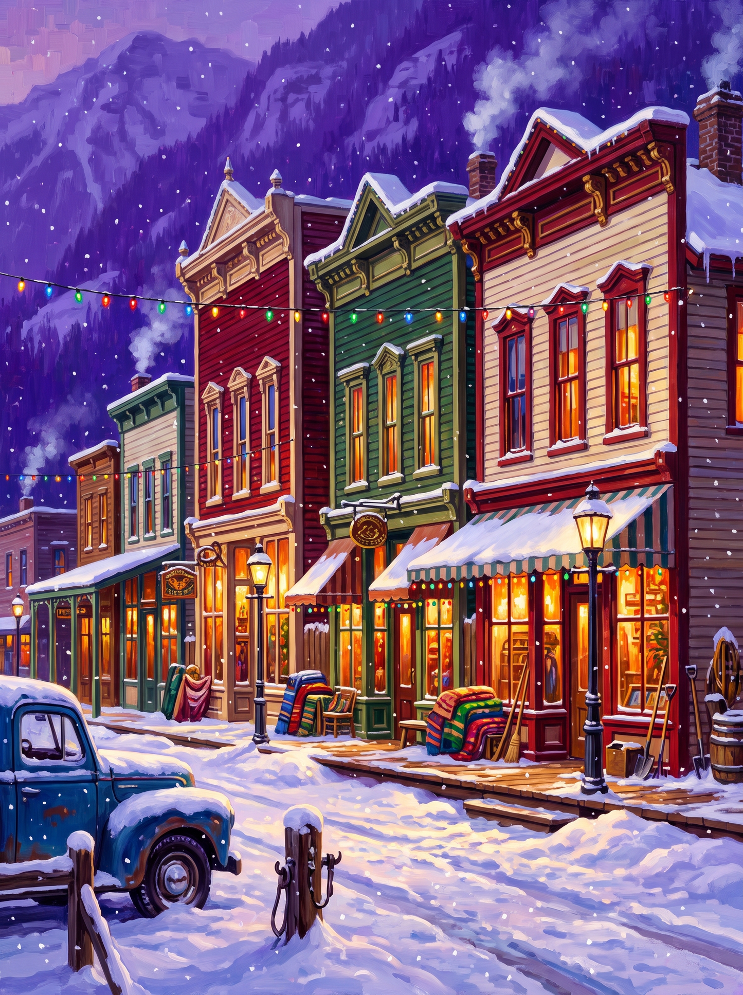Colorado Main Street Under Snow