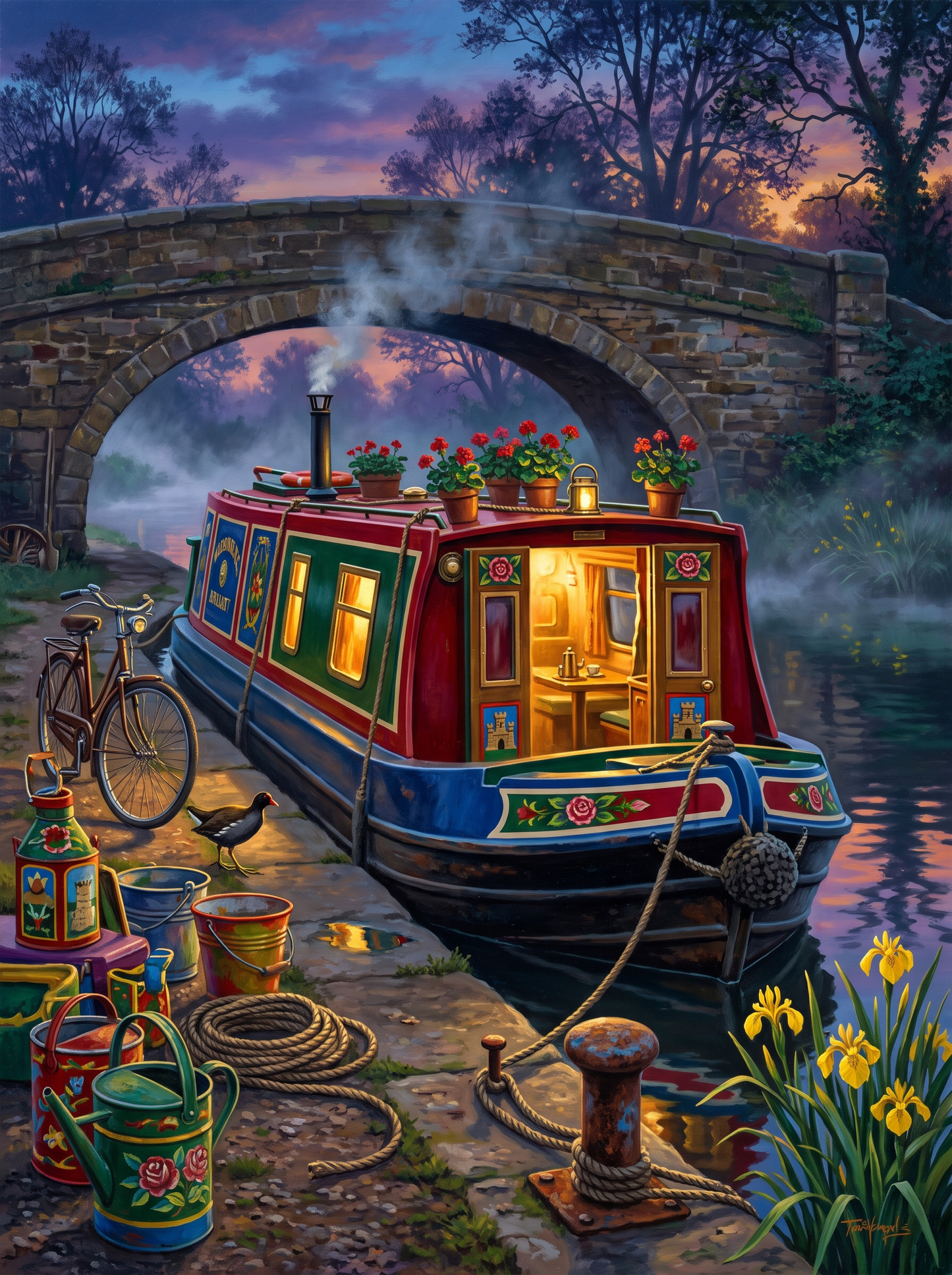 Narrowboat On An English Canal