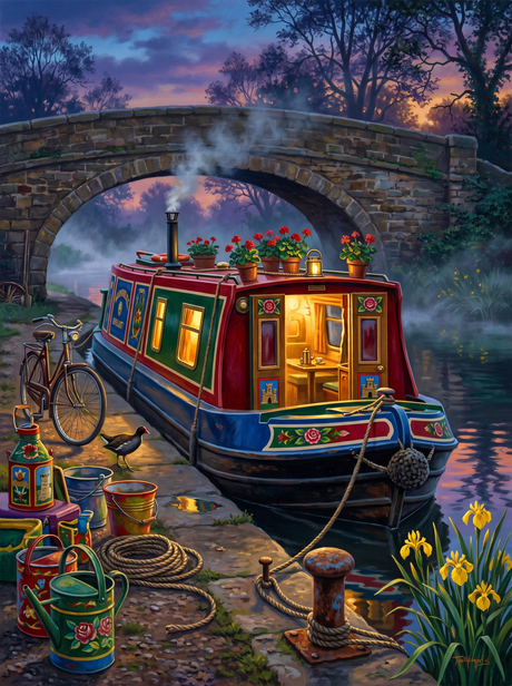 Narrowboat On An English Canal