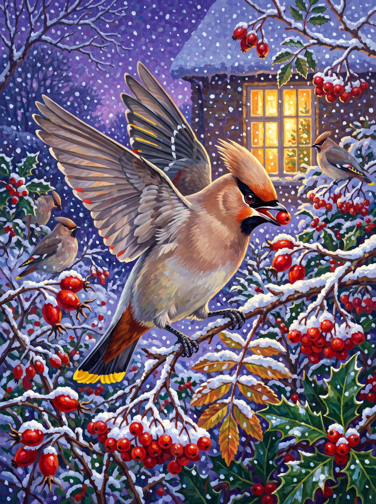 Waxwing Takes One Berry