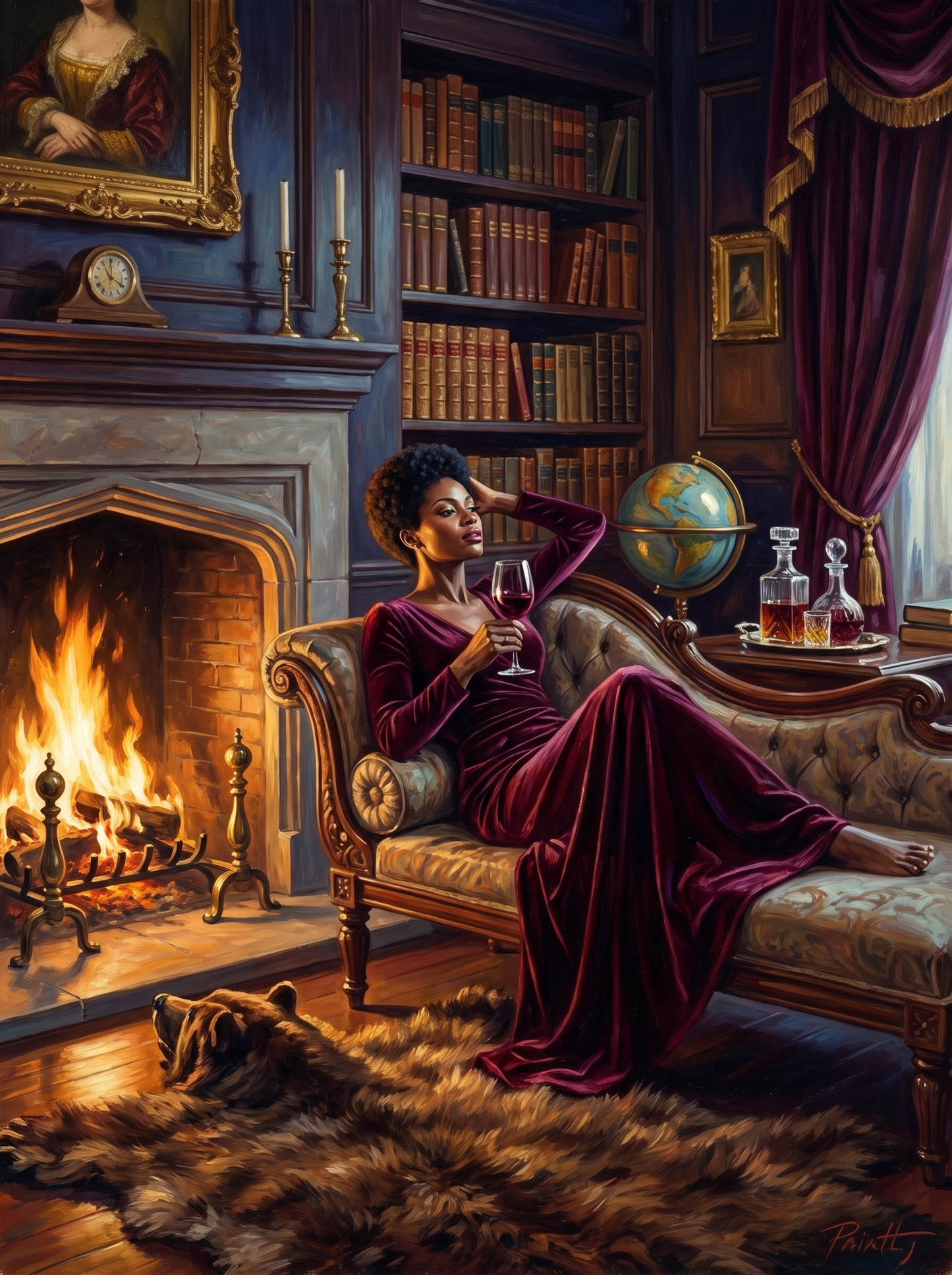 Firelight On Burgundy Velvet