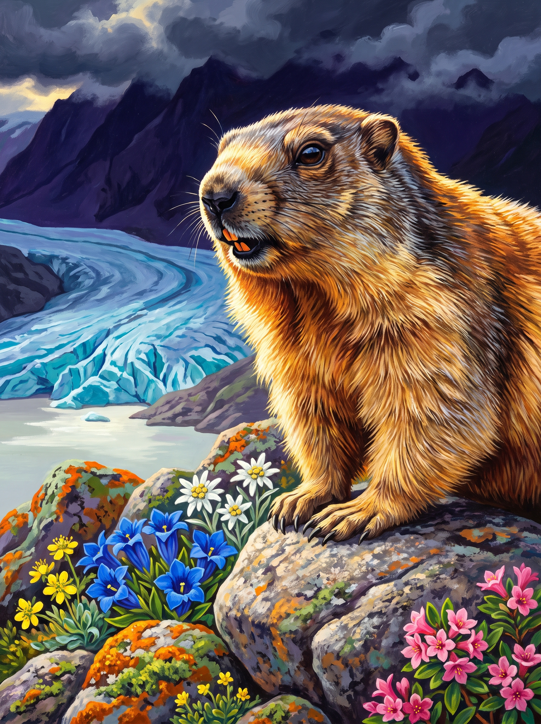 Loud Marmot In The Alps