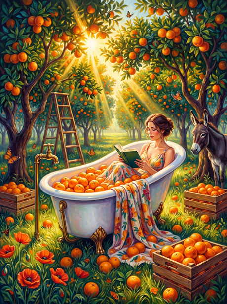 Orange Bath In The Grove