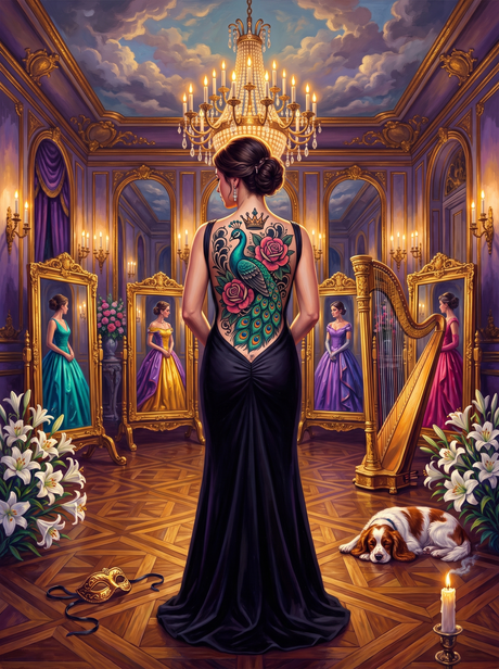 Peacock In The Ballroom Mirror
