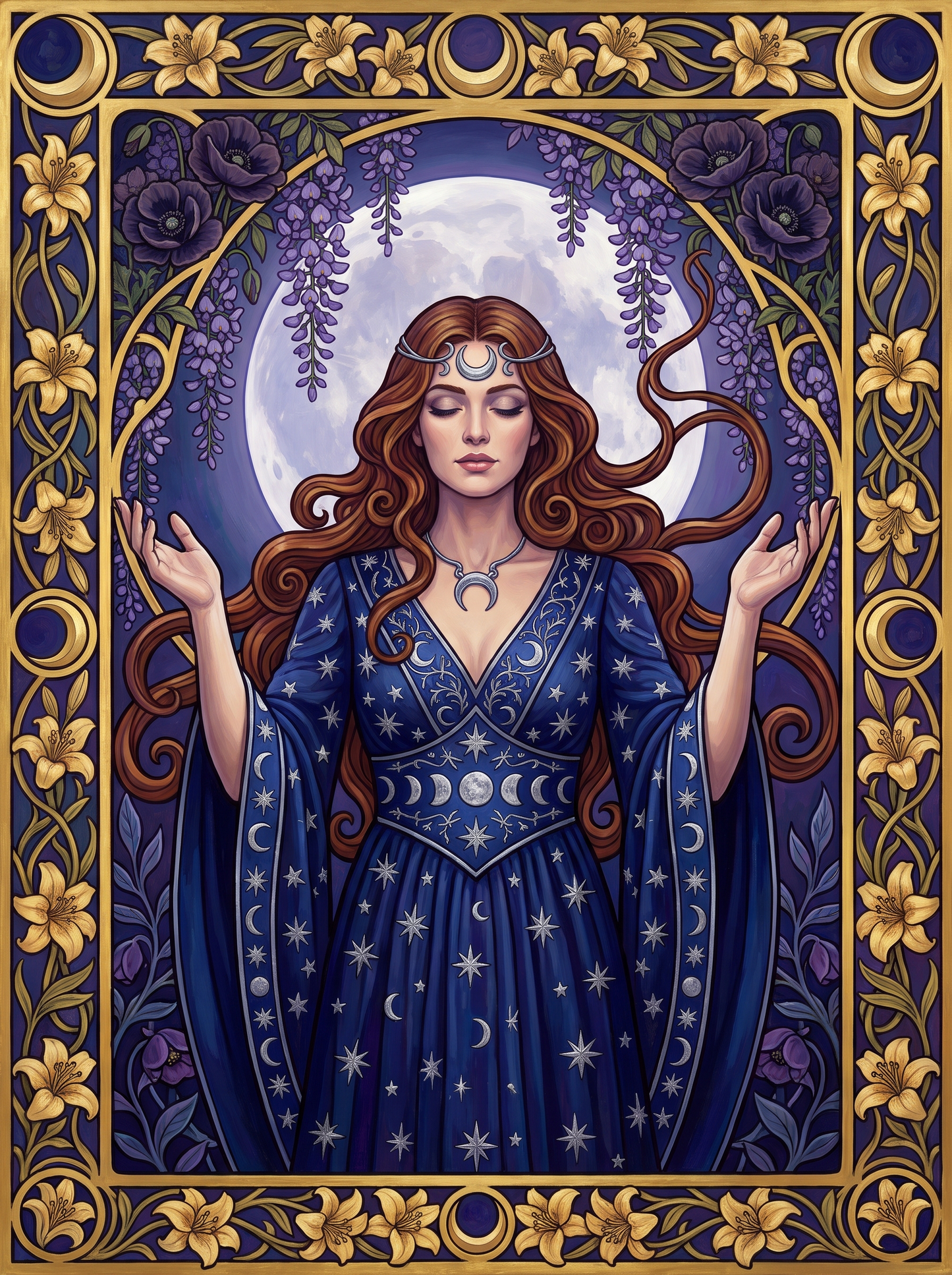 Moon Goddess, Arms Raised
