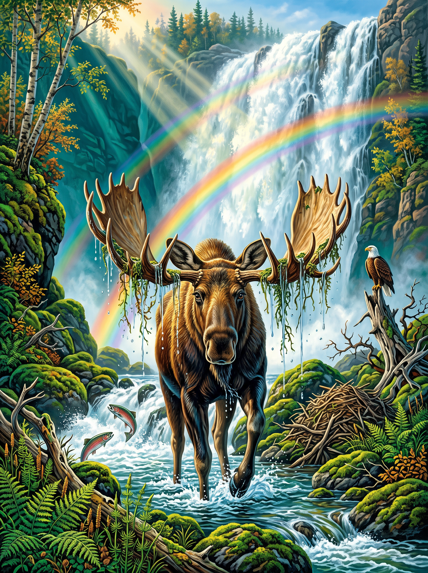 Moose Under The Falls