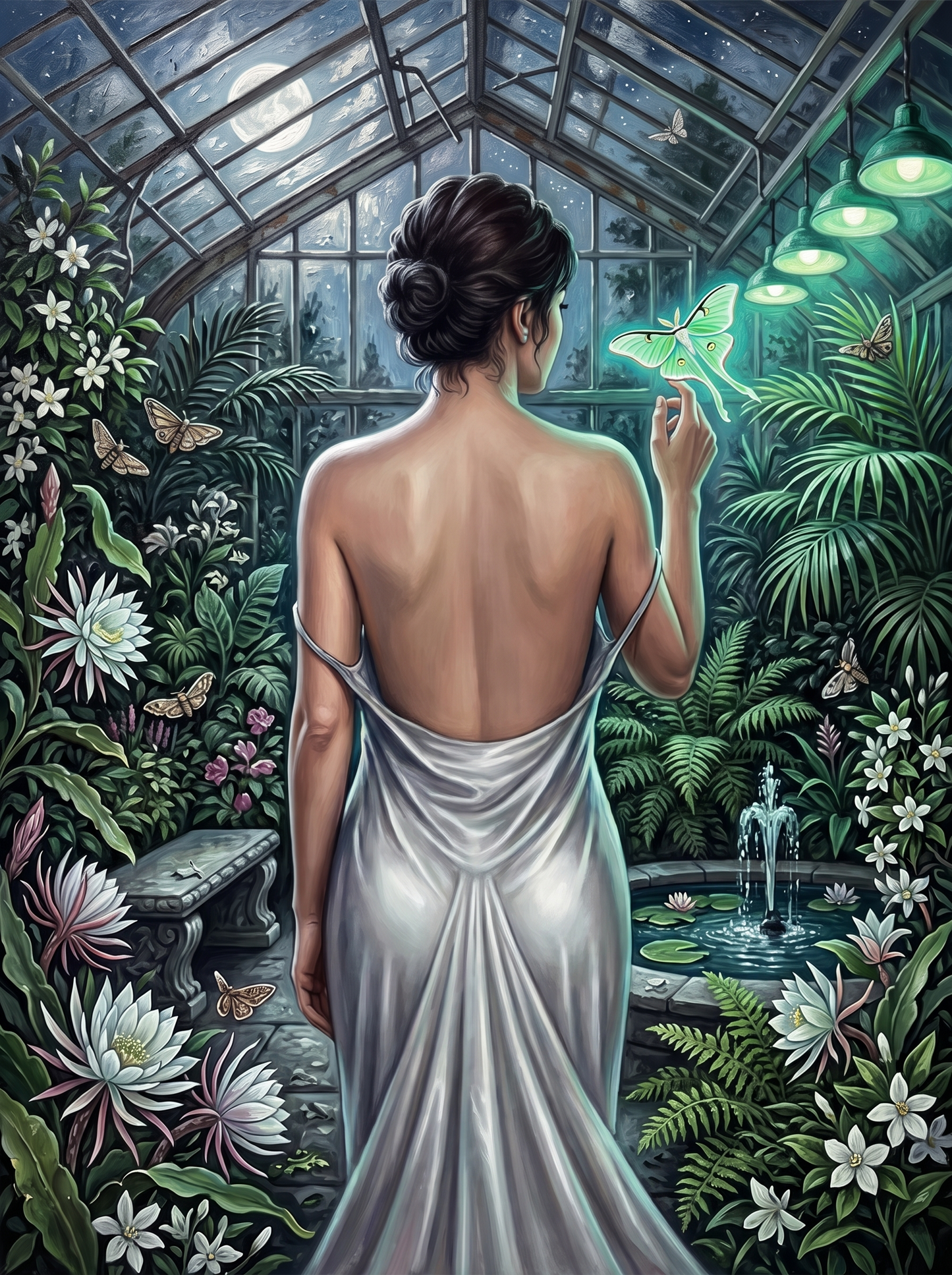 Silver Satin In The Glasshouse