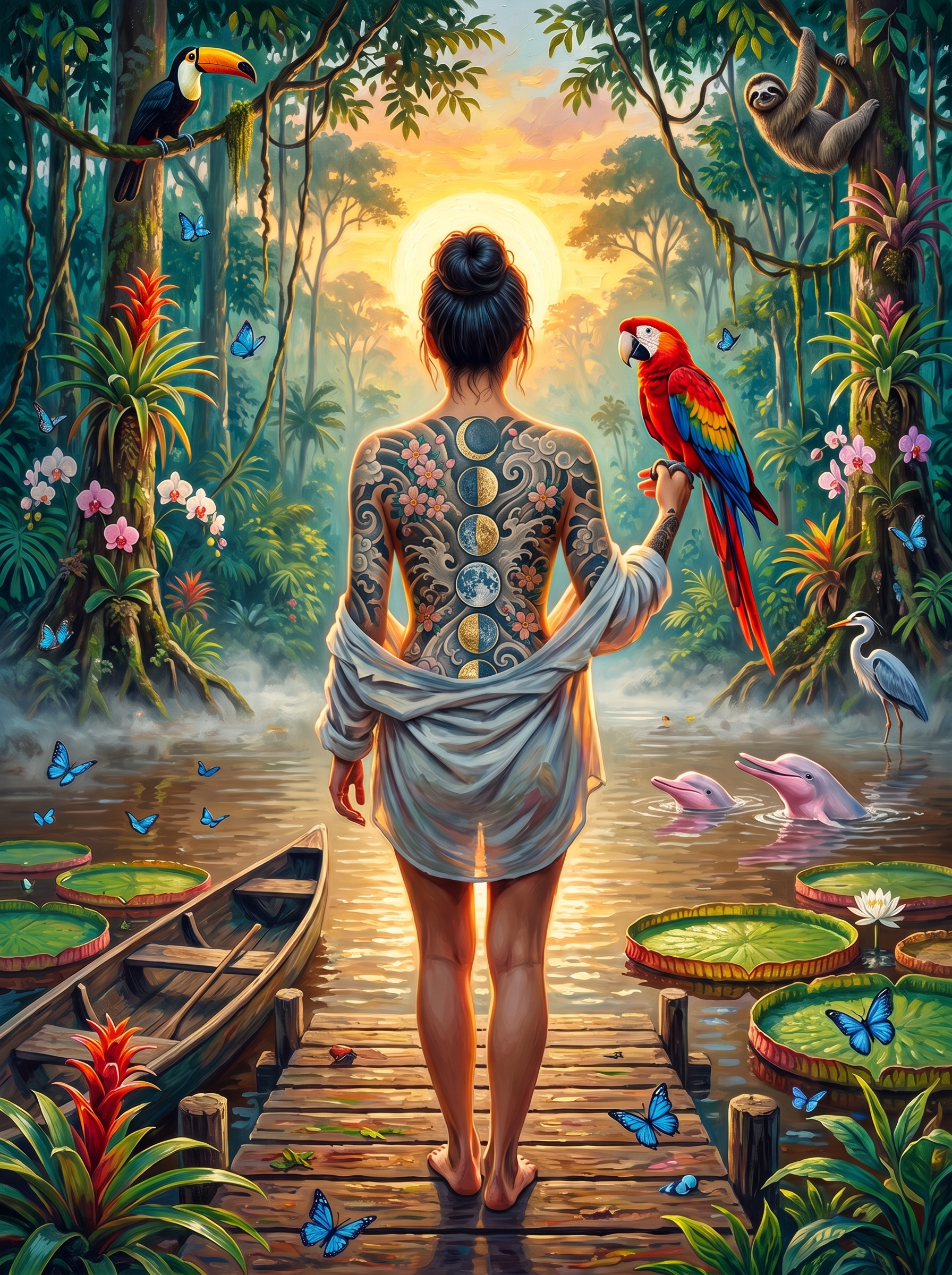 Macaw Beats The Amazon Sunrise
