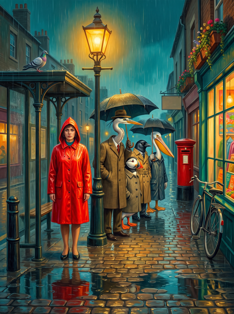 Birds Waiting In English Rain