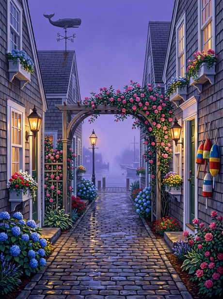 Nantucket Lane In Fog