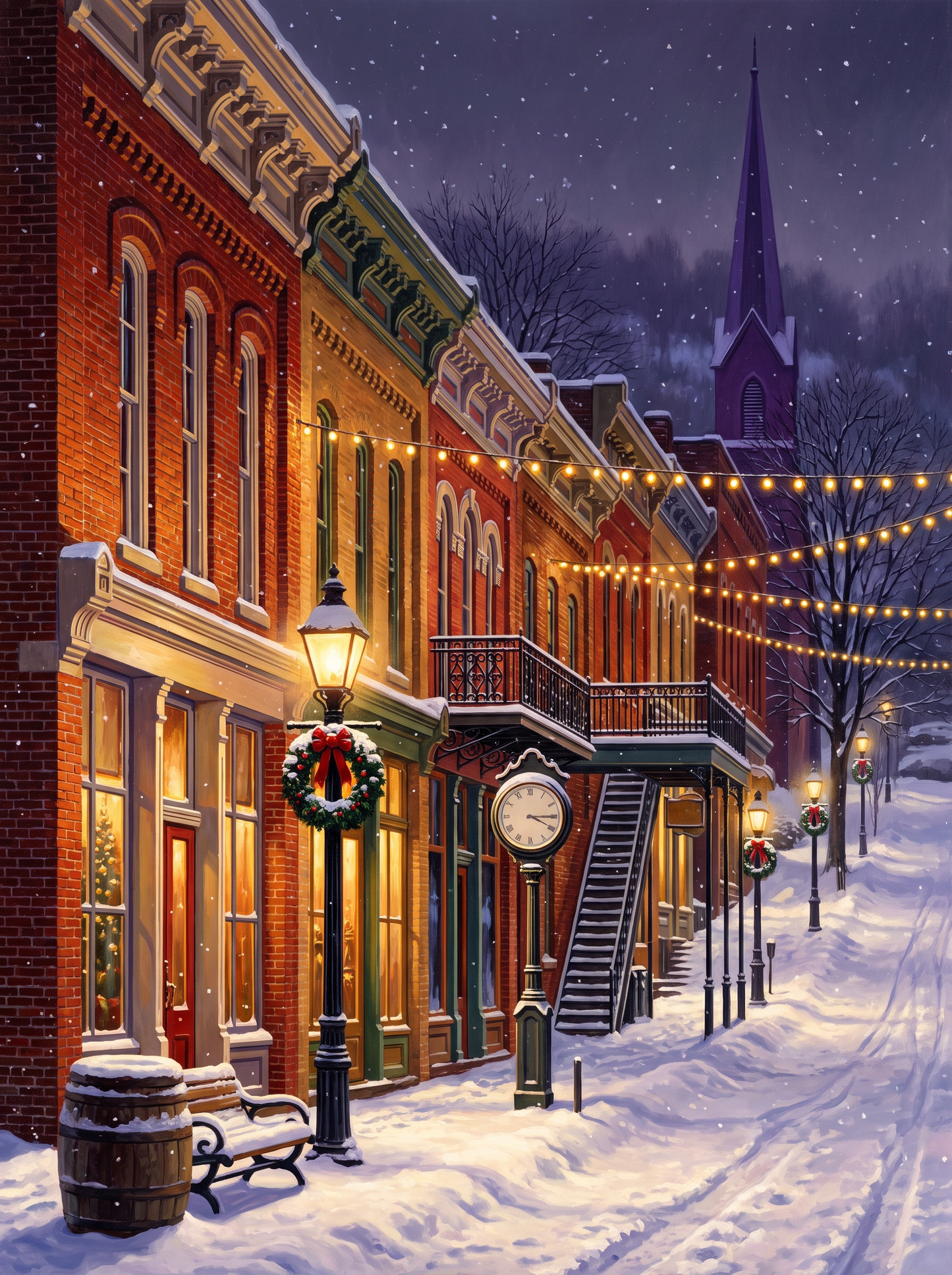 Main Street Under Snow