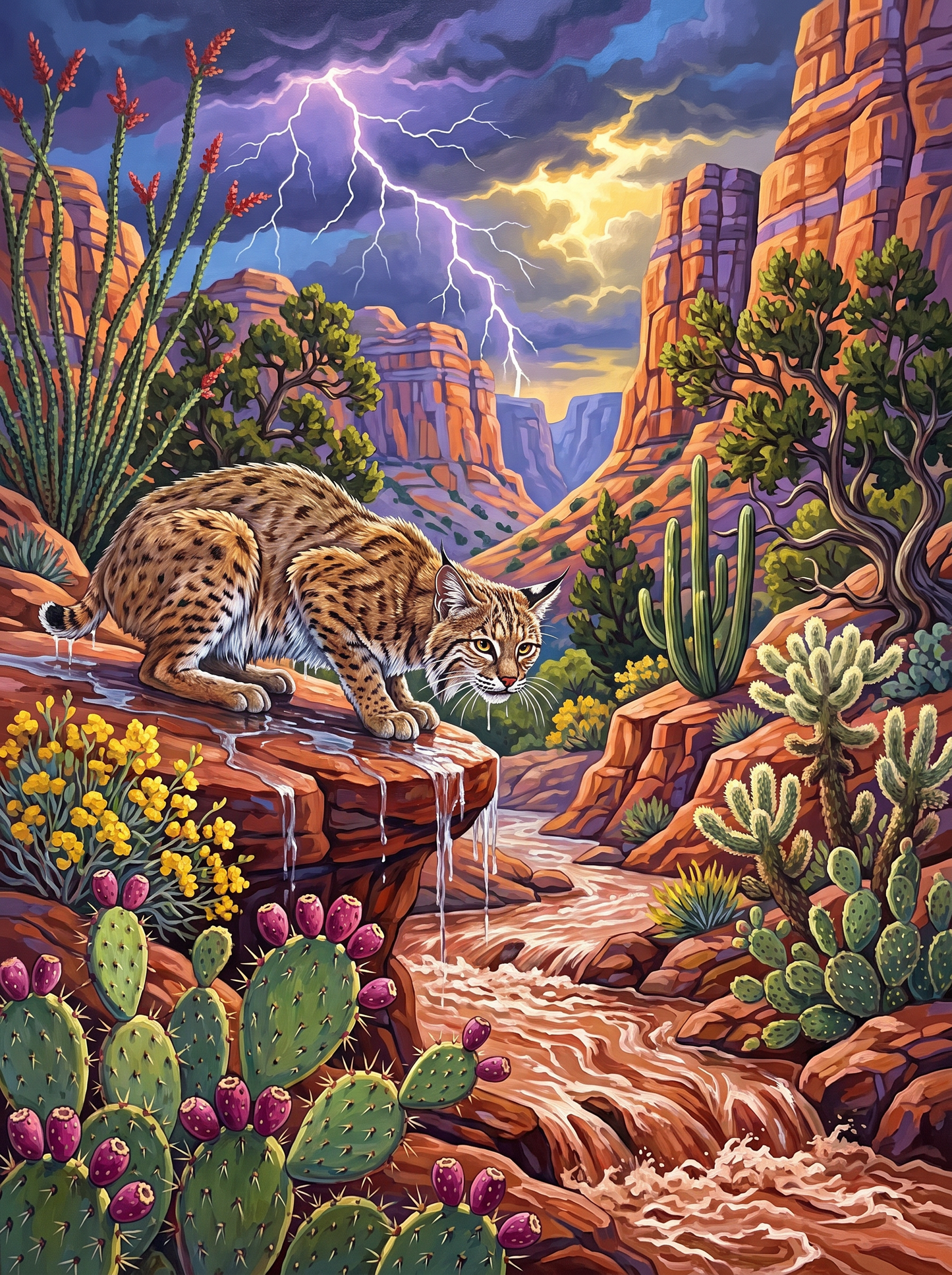 Bobcat Soaked And Very Cross