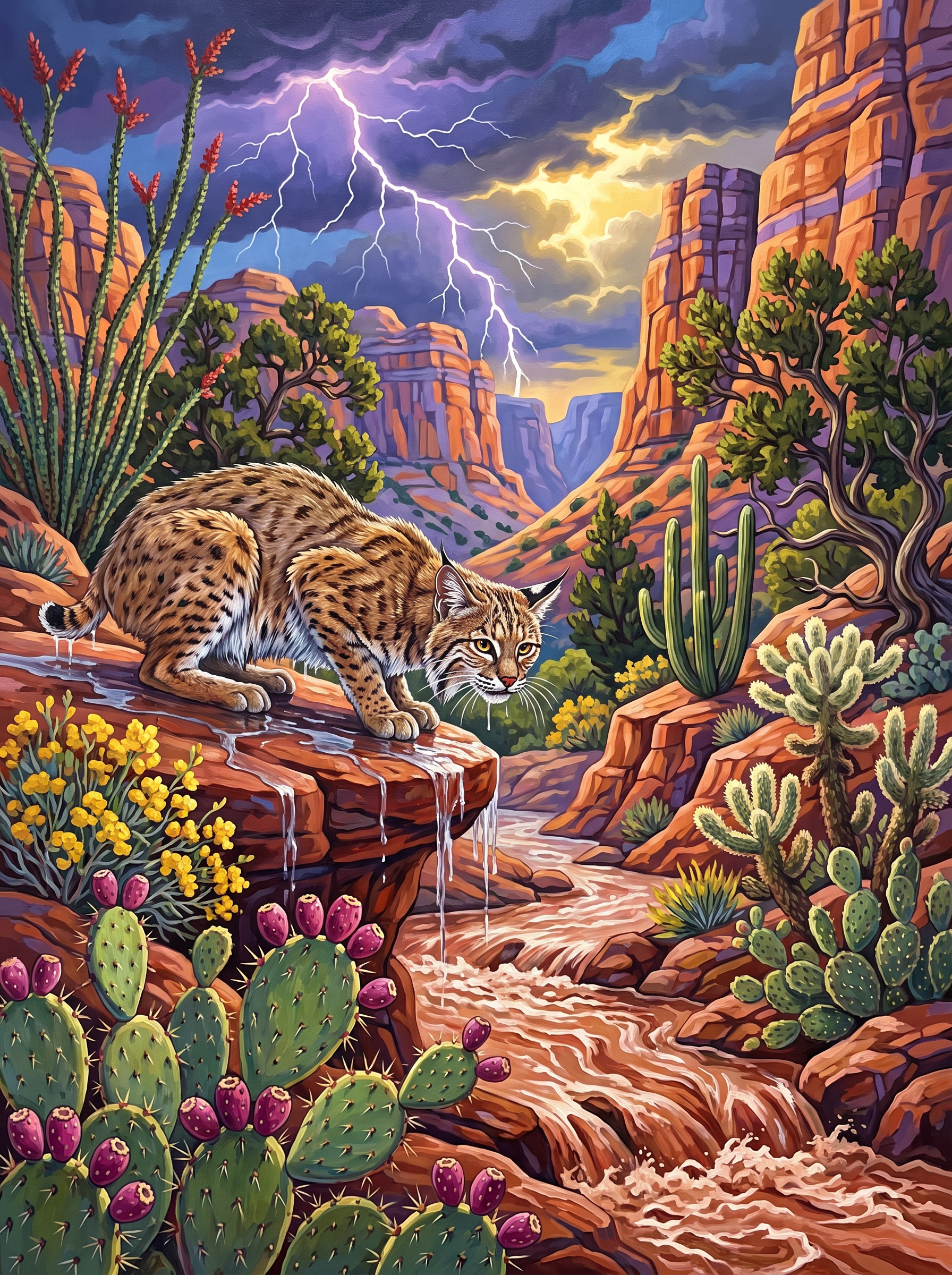 Bobcat Soaked And Very Cross