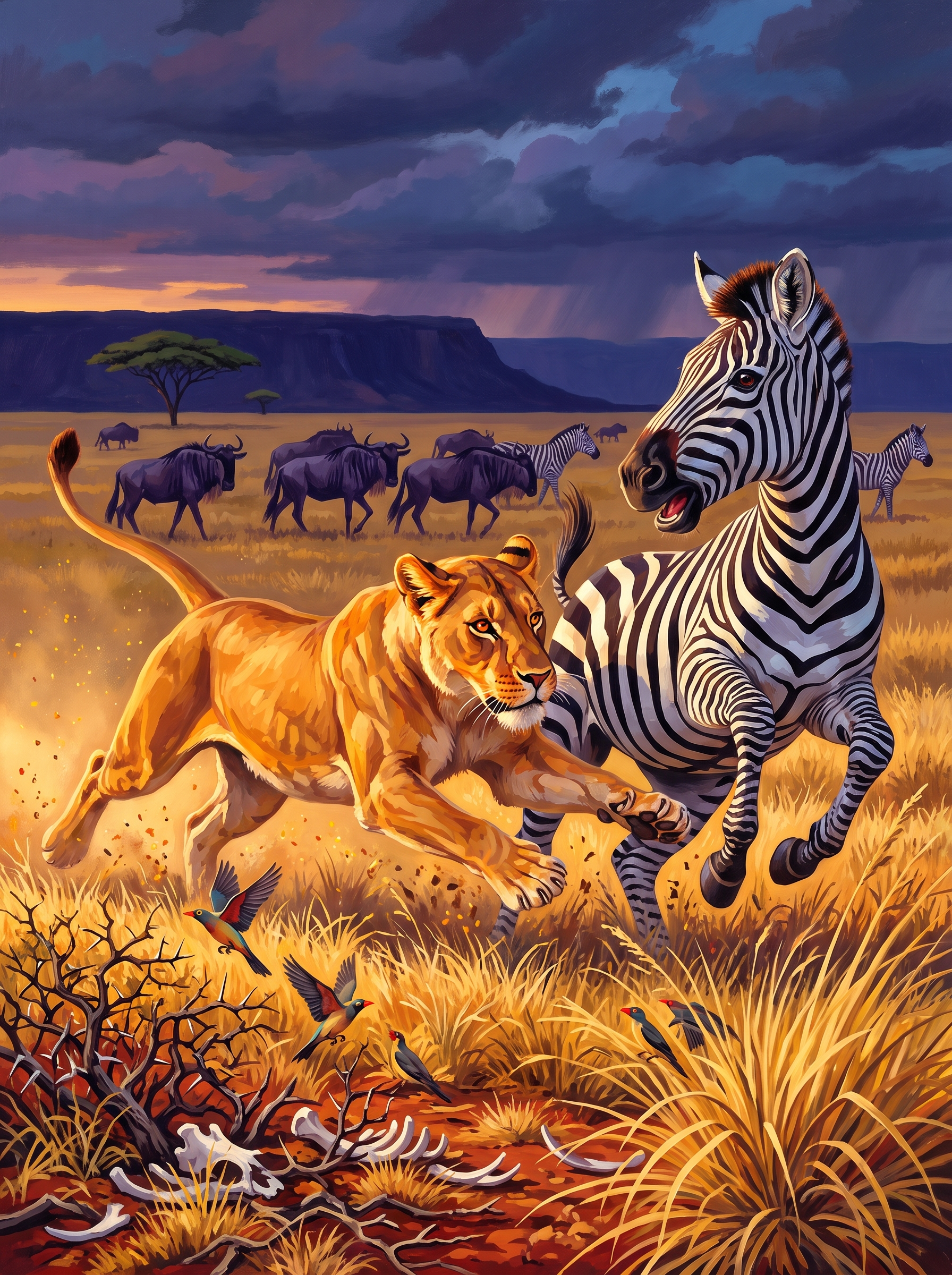 Lioness Picks Her Zebra