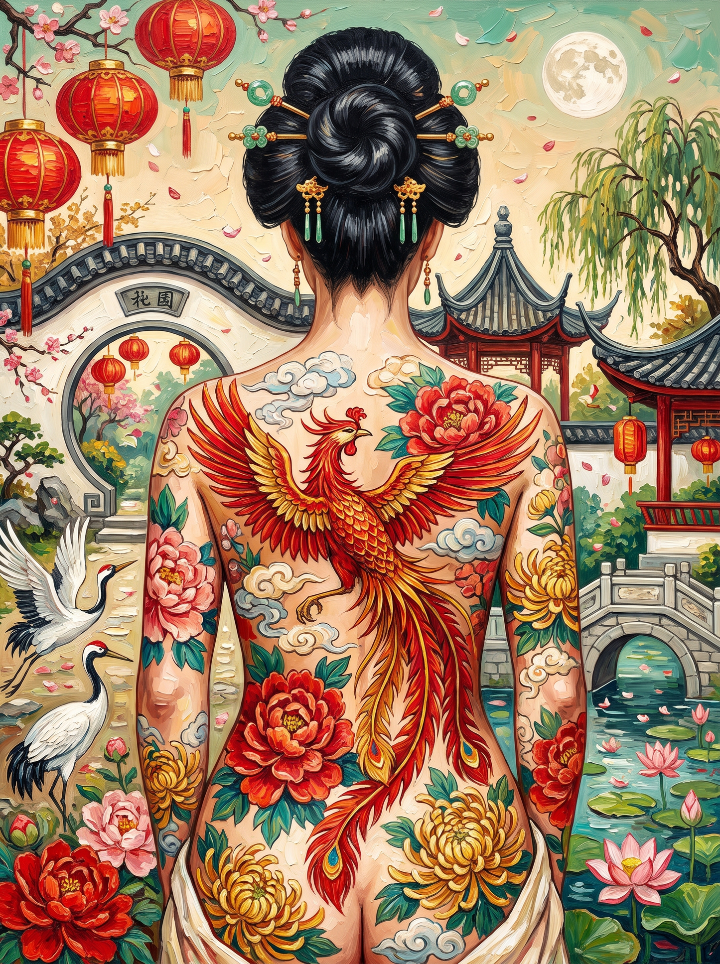 Phoenix In The Chinese Garden