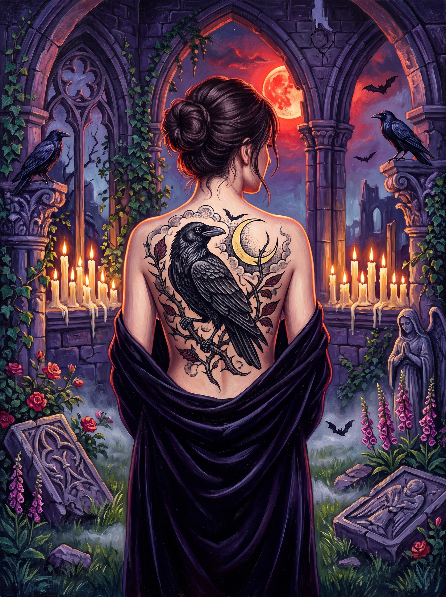 Raven Under Blood Moon