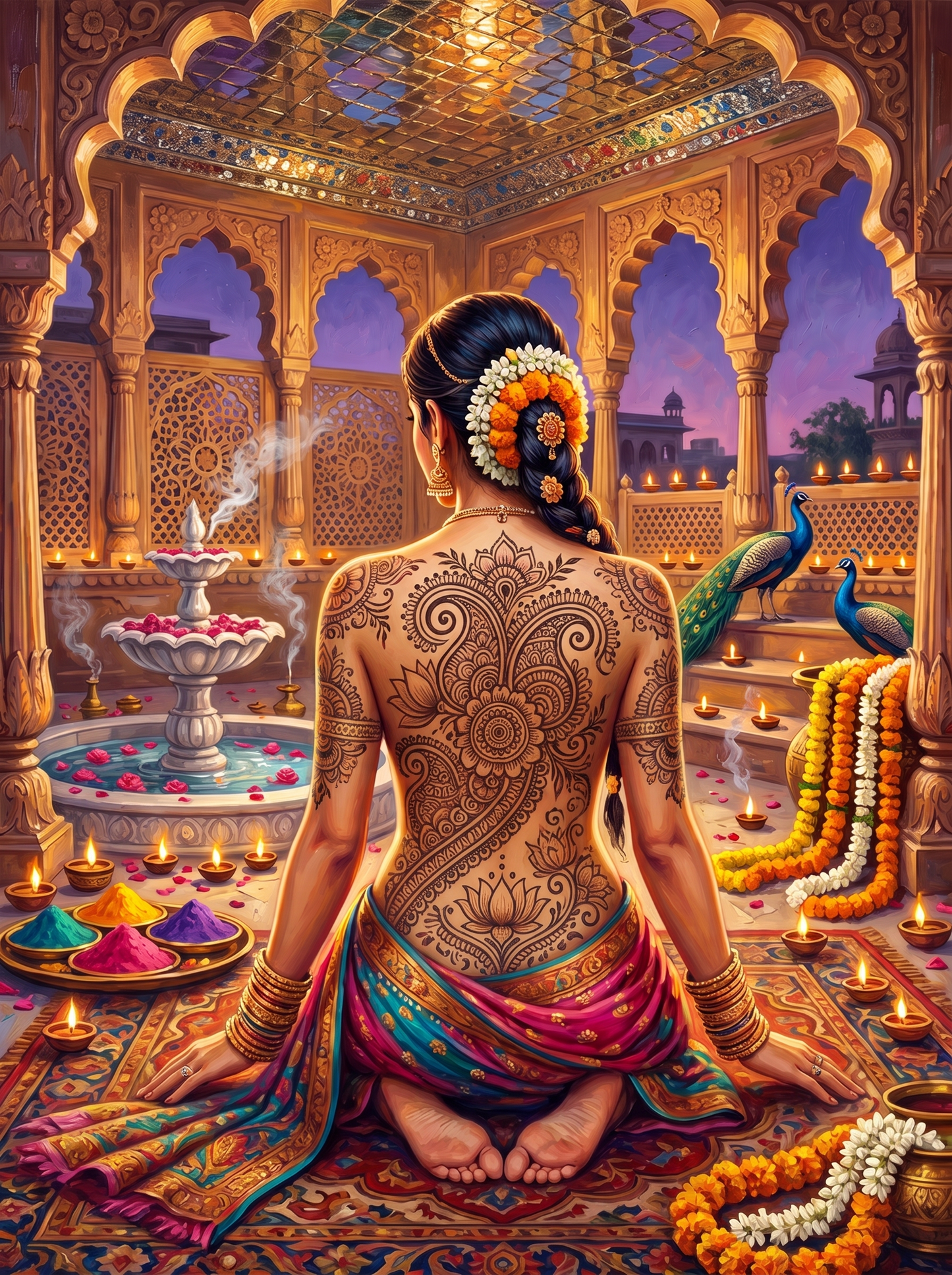 India Henna, Peacocks Watching