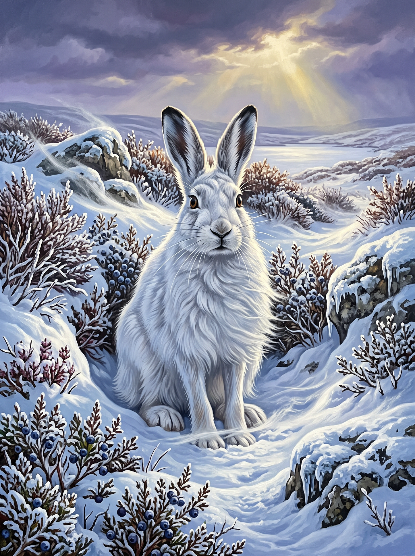 Mountain Hare In Winter Whites