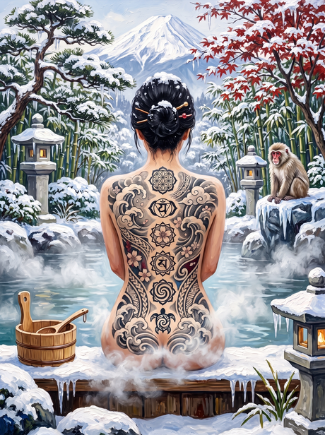 Snow Monkey At The Fuji Onsen