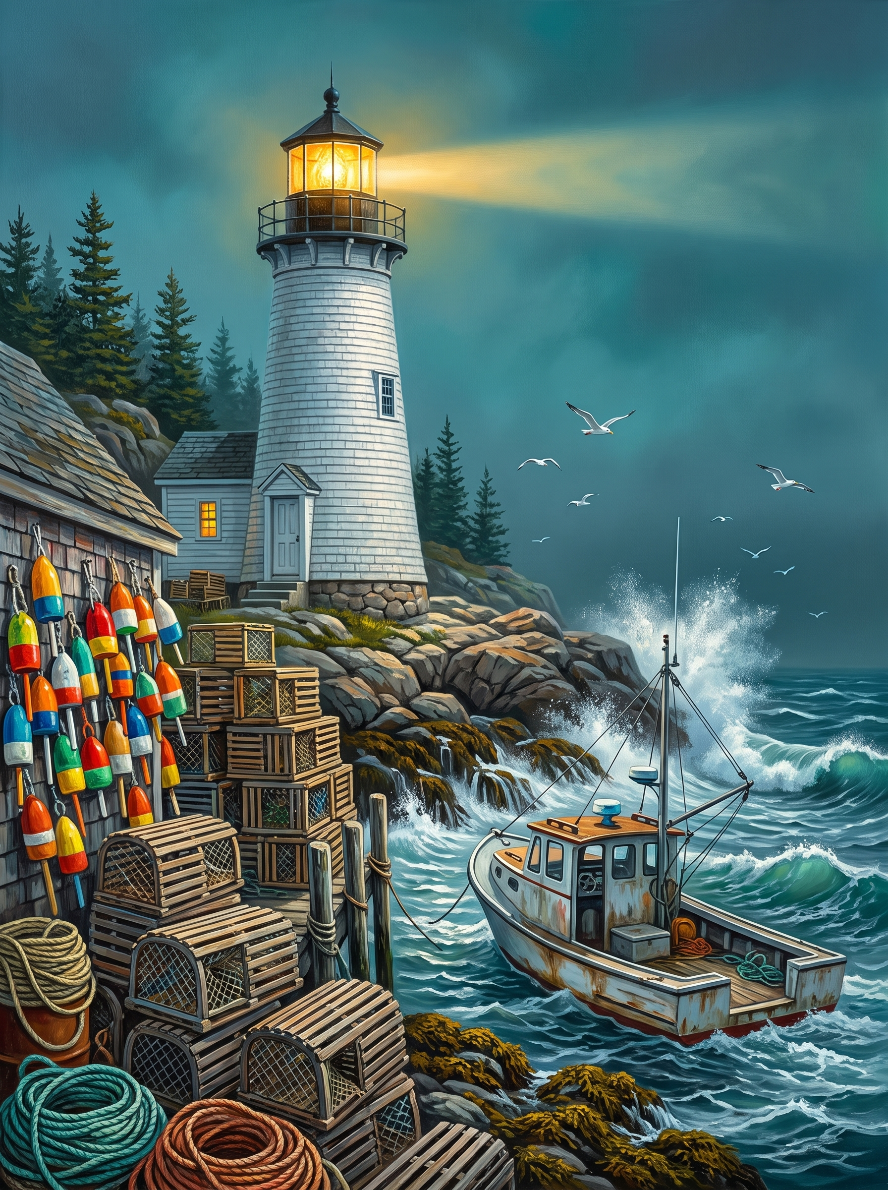 New England Fog And Buoys