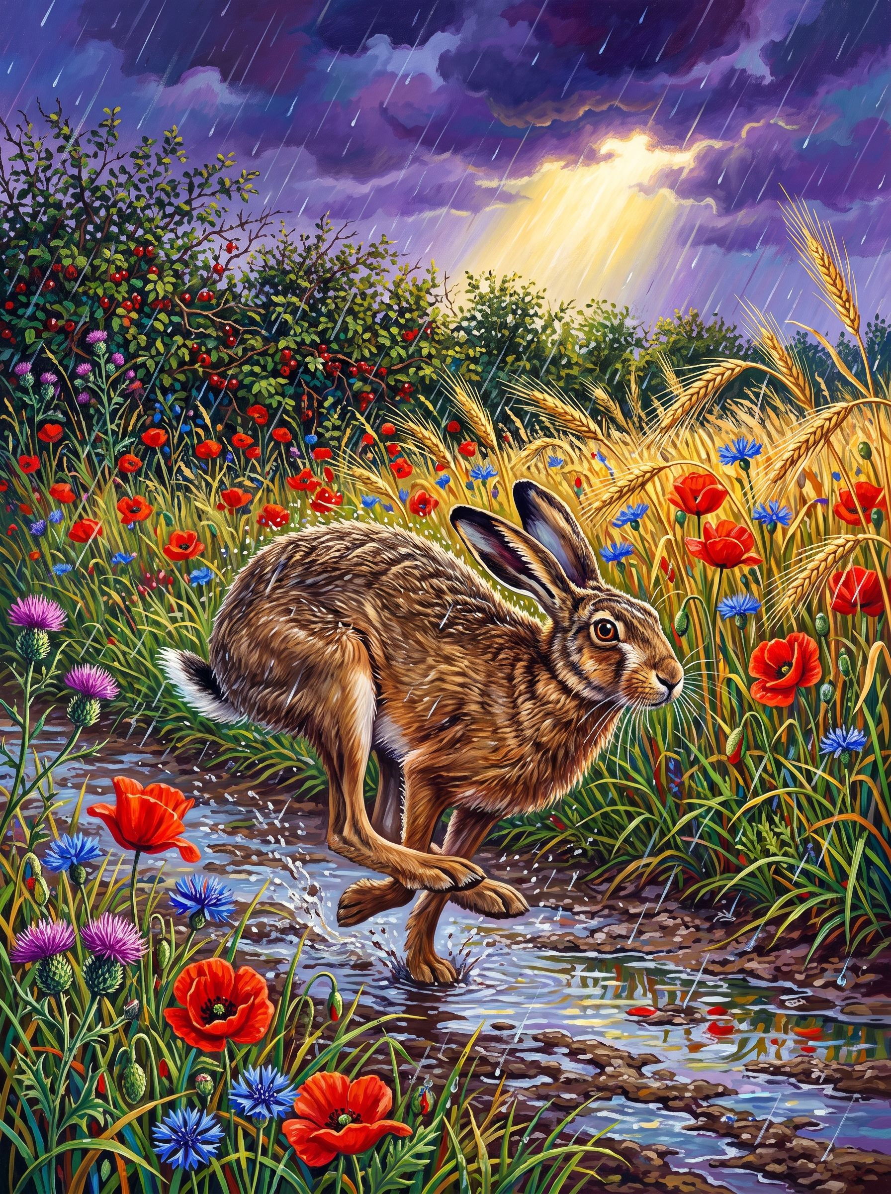 Brown Hare Through The Barley