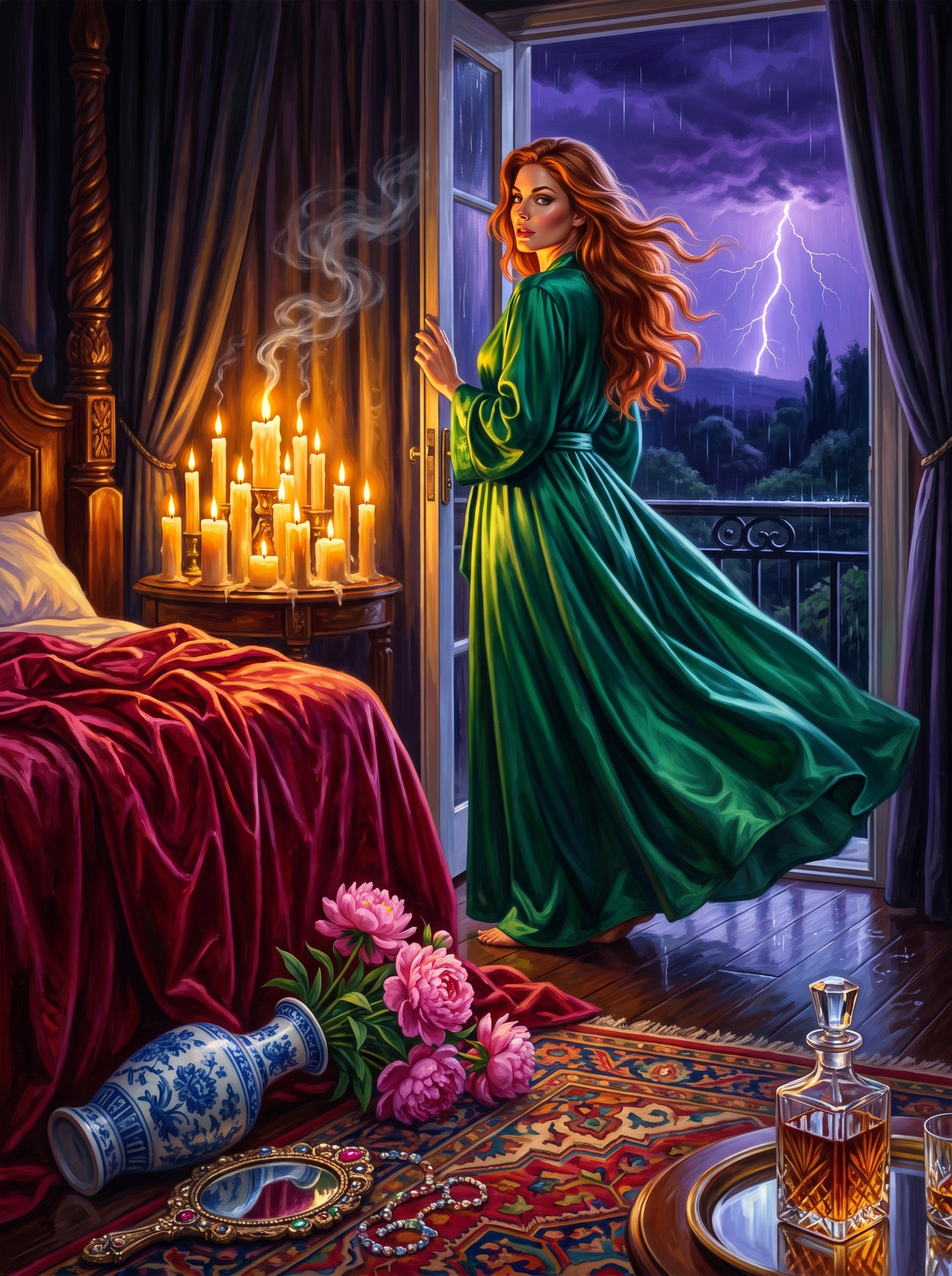 Emerald Robe At The Open Door