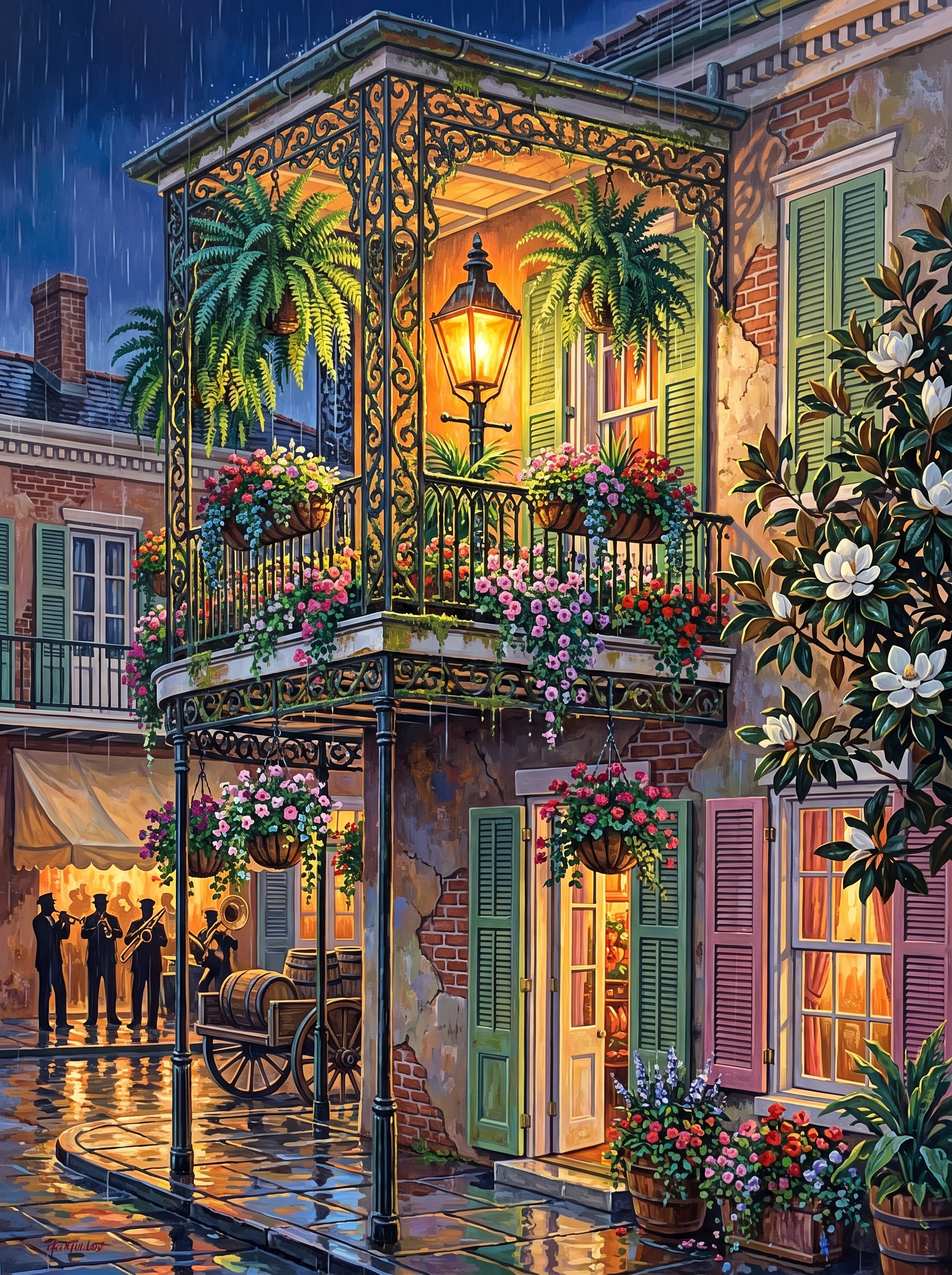New Orleans Balcony Rain