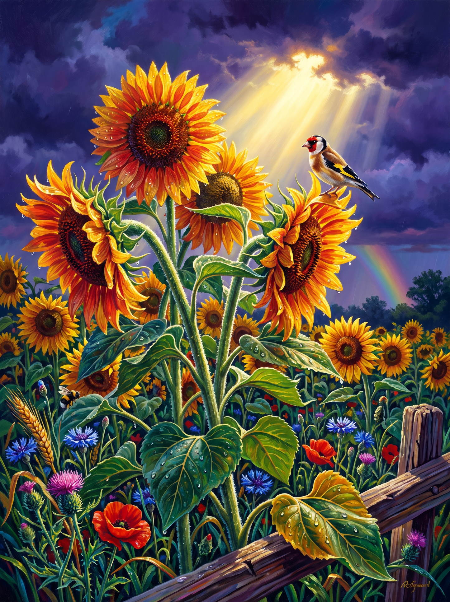 Sunflowers Ignore The Weather