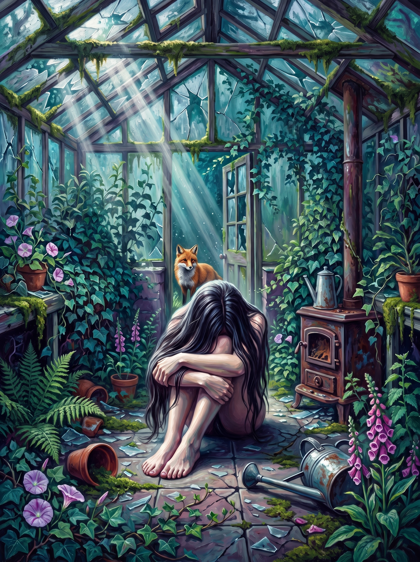 Glasshouse Fox Keeps Watch
