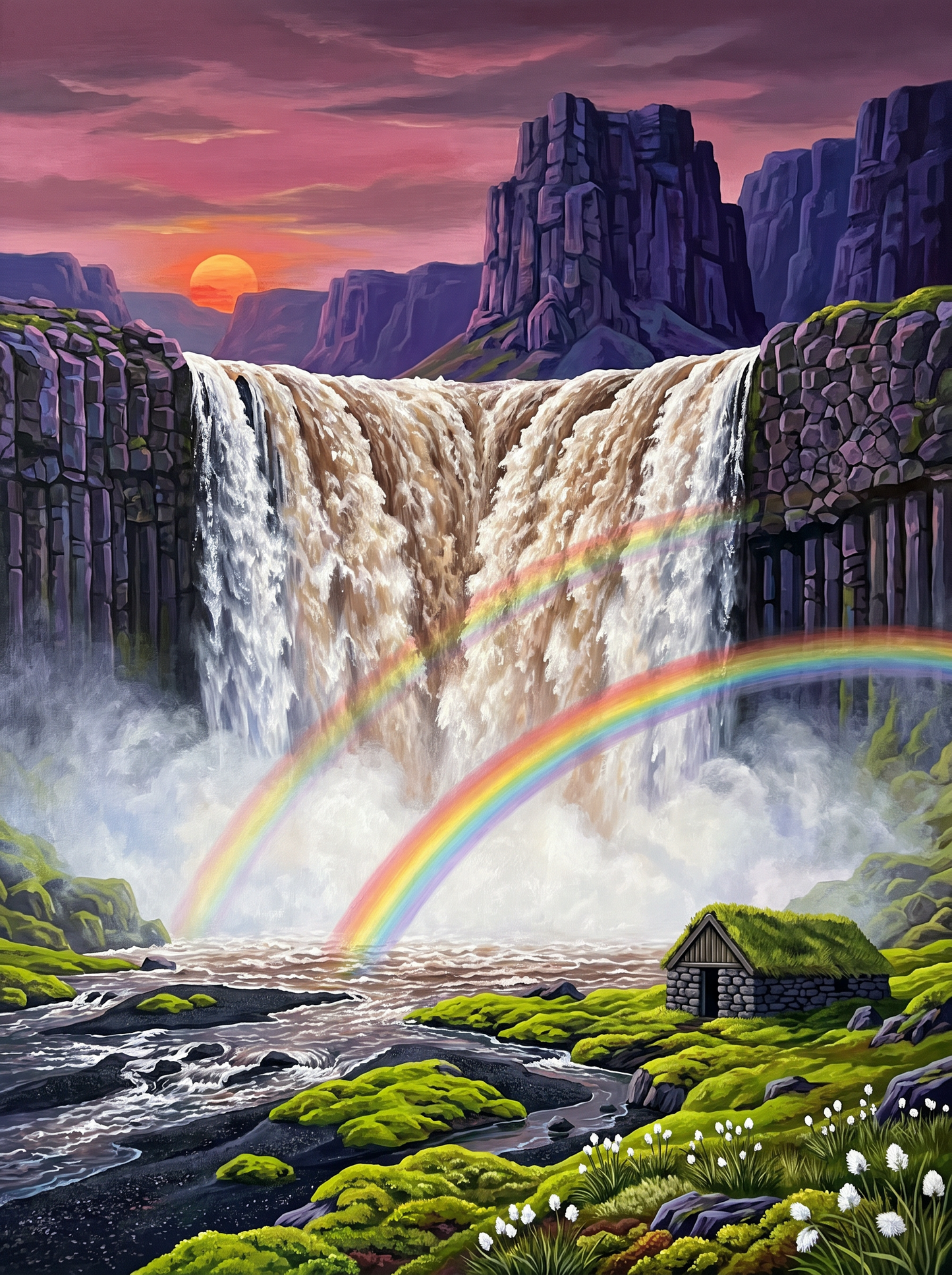 Two Rainbows Over Iceland