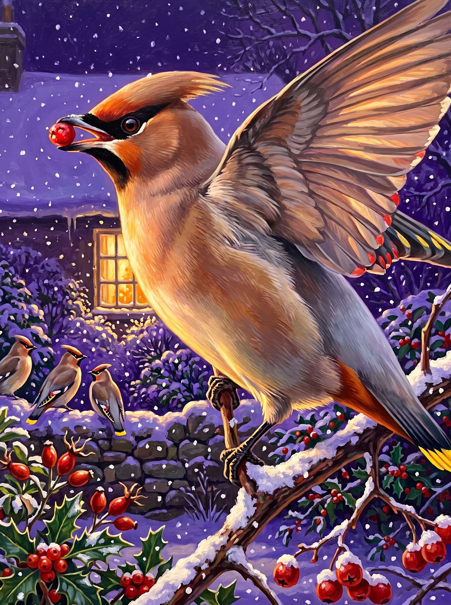 Waxwings Raid The Rowan